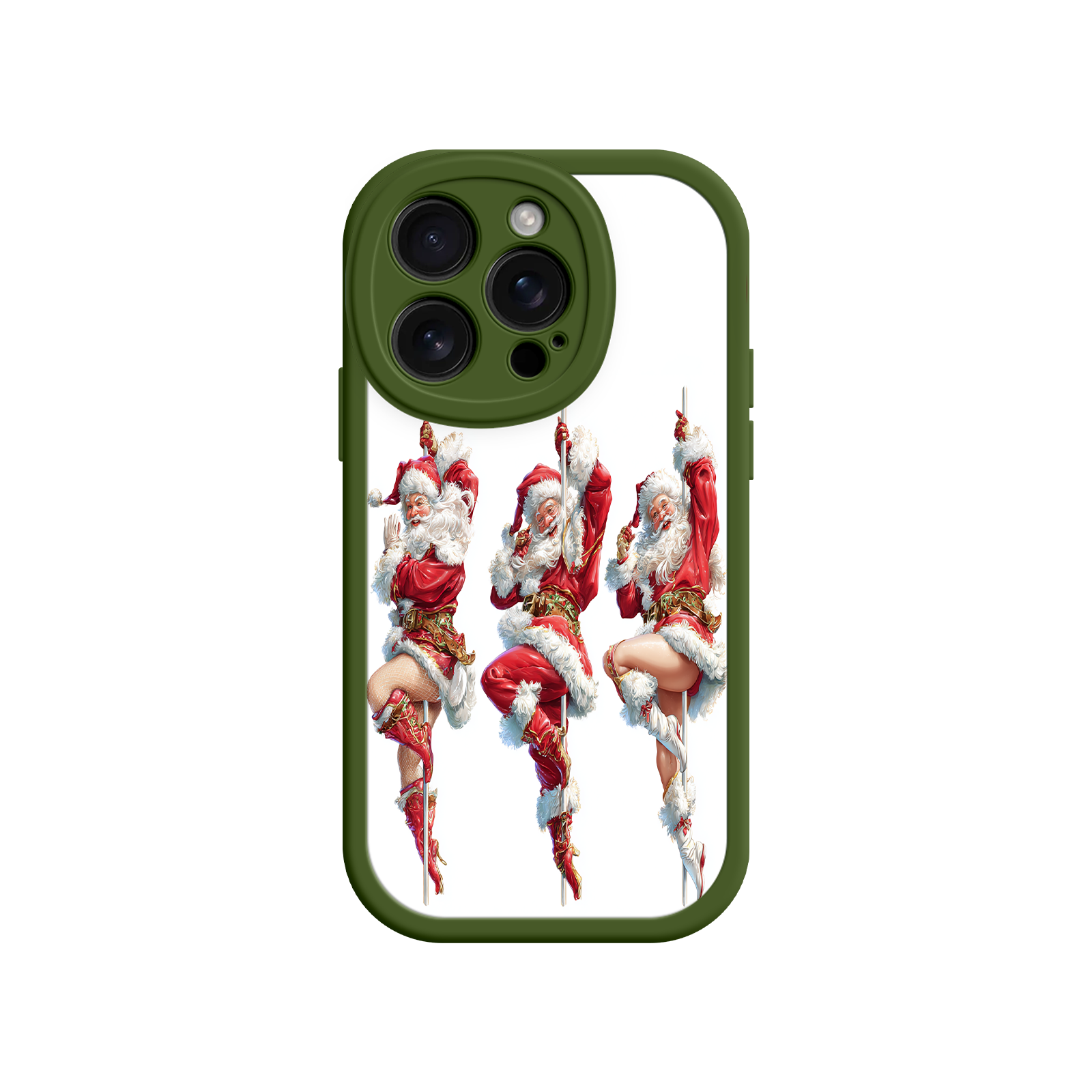 Santa Claus iPhone case with pin-up style dancers