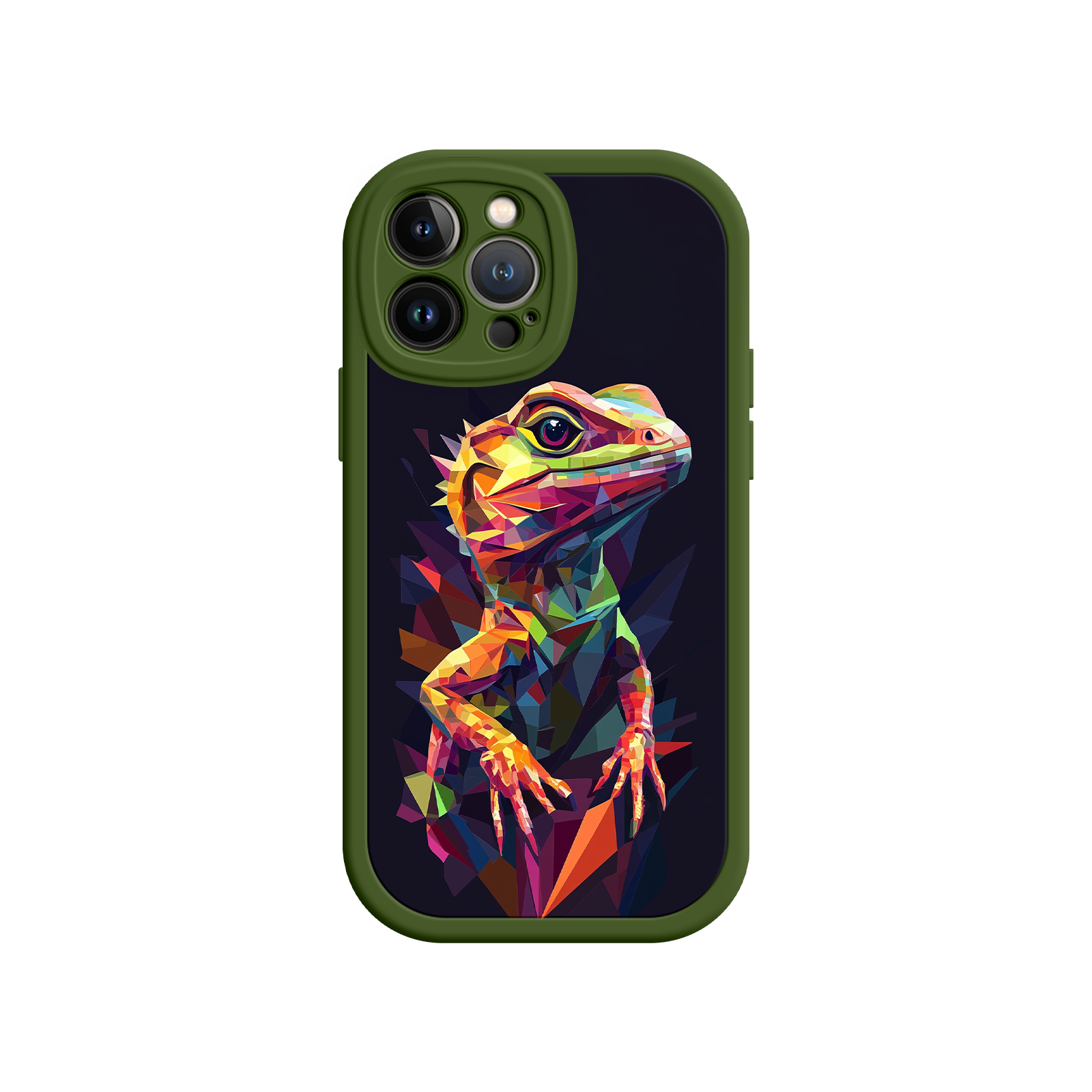 Geometric Lizard iPhone 17 Case – Colorful Polygon Art, Protective Animal Print Cover, Bold Reptile Design