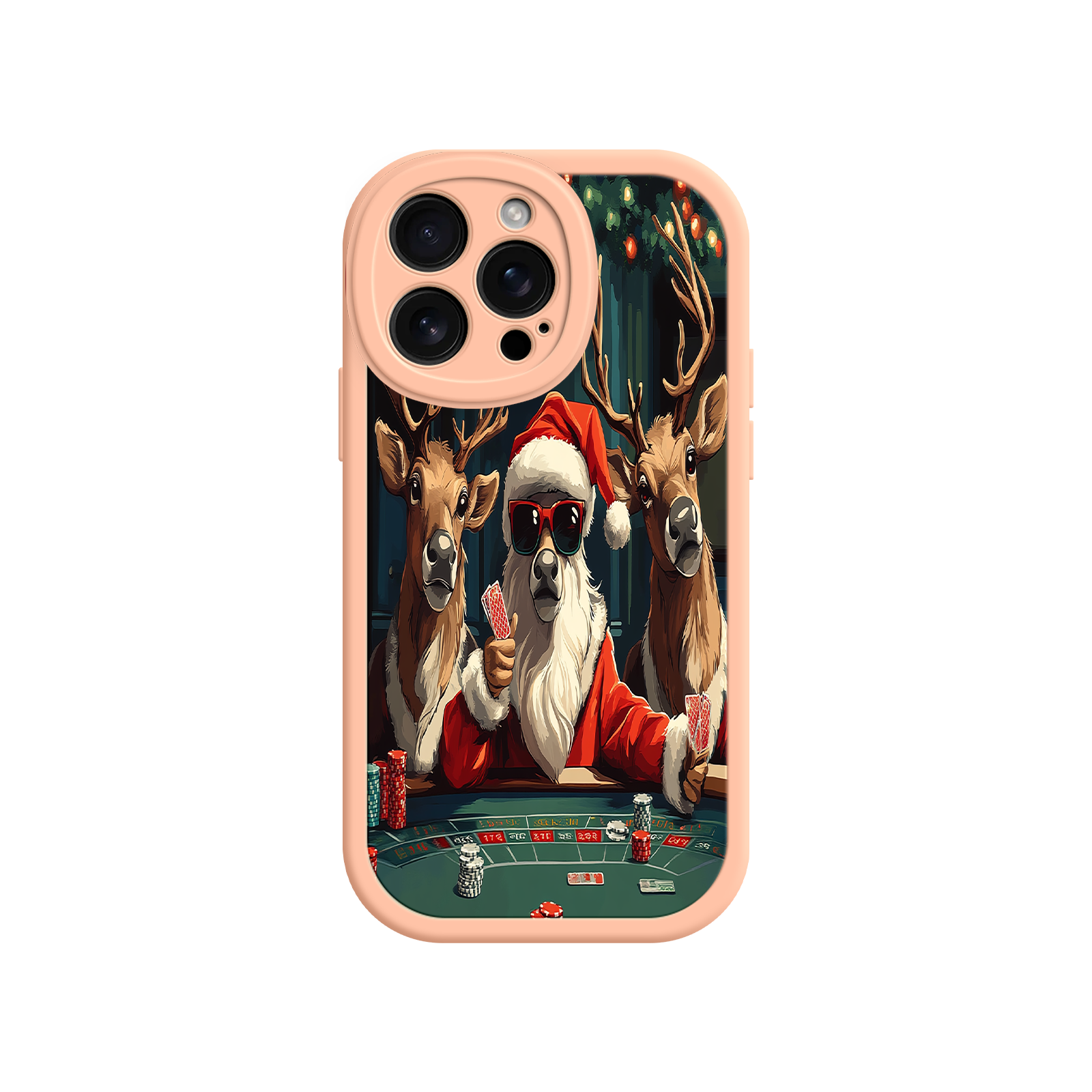 Santa Claus Poker iPhone 17 Case – Funny Christmas Design, Holiday Pet Humor, Reindeer Game Night