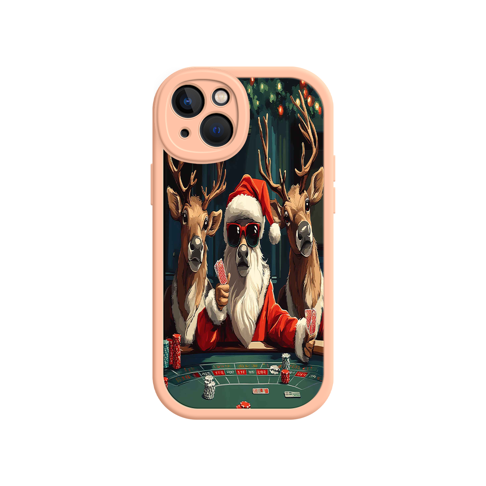 Santa Claus Poker iPhone 17 Case – Funny Christmas Design, Holiday Pet Humor, Reindeer Game Night