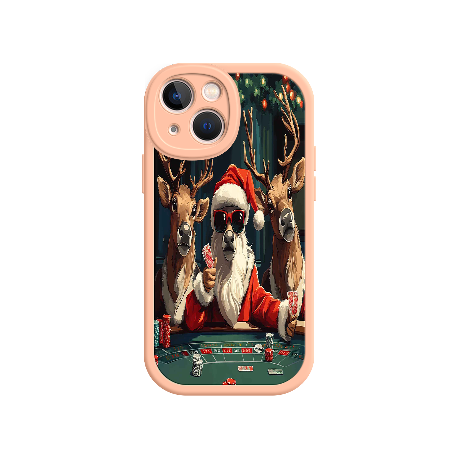 Santa Claus Poker iPhone 17 Case – Funny Christmas Design, Holiday Pet Humor, Reindeer Game Night