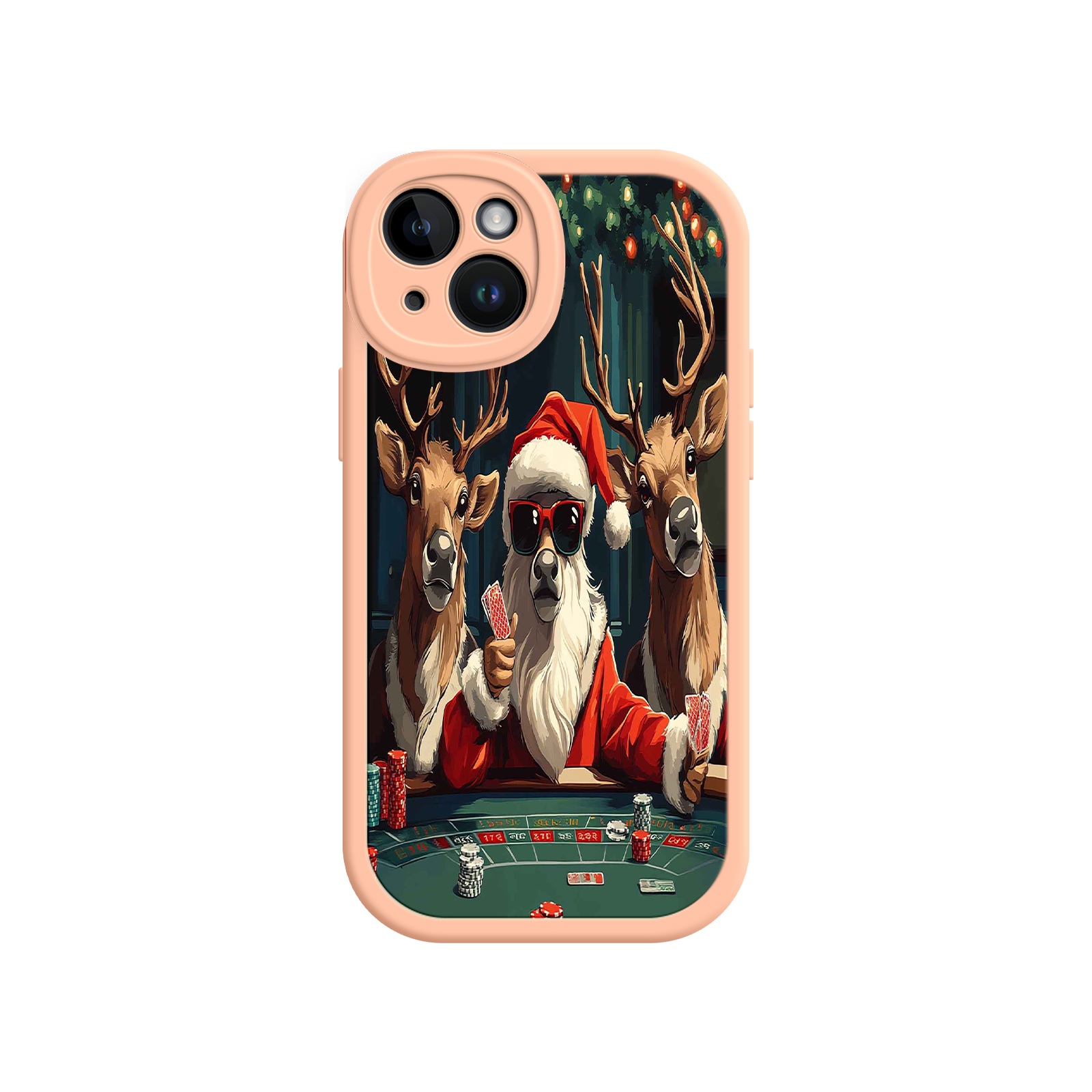 Santa Claus Poker iPhone 17 Case – Funny Christmas Design, Holiday Pet Humor, Reindeer Game Night