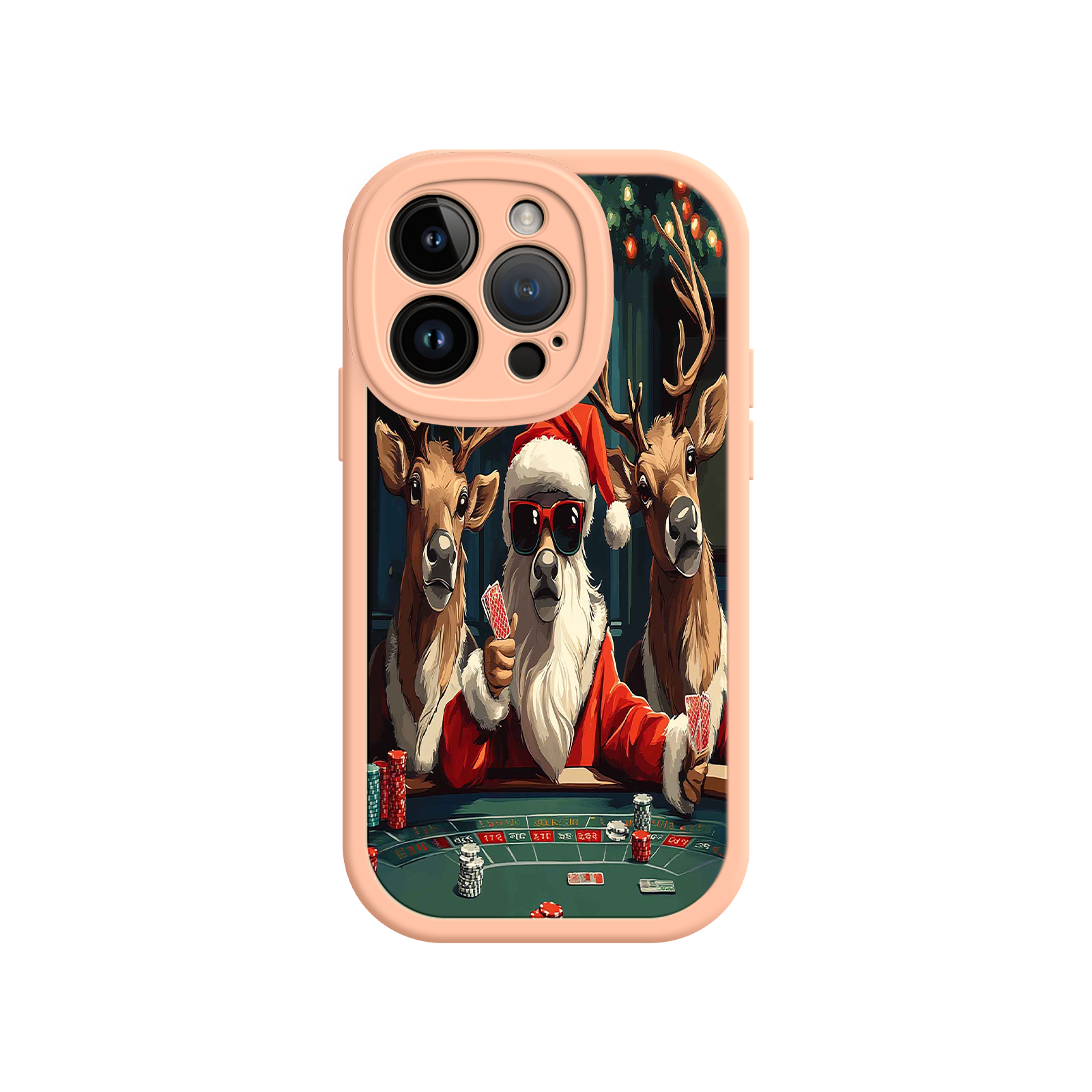 Santa Claus Poker iPhone 17 Case – Funny Christmas Design, Holiday Pet Humor, Reindeer Game Night
