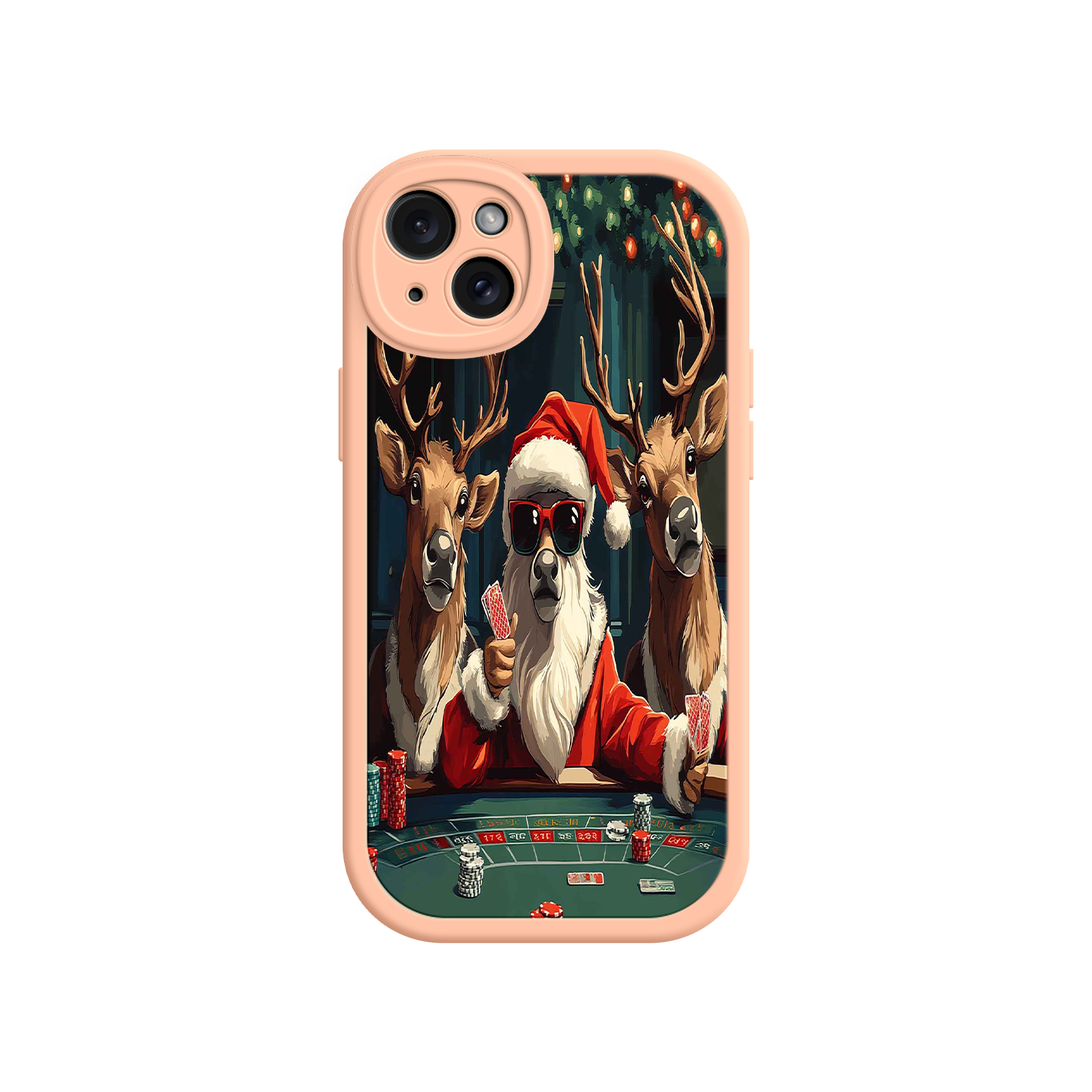 Santa Claus Poker iPhone 17 Case – Funny Christmas Design, Holiday Pet Humor, Reindeer Game Night