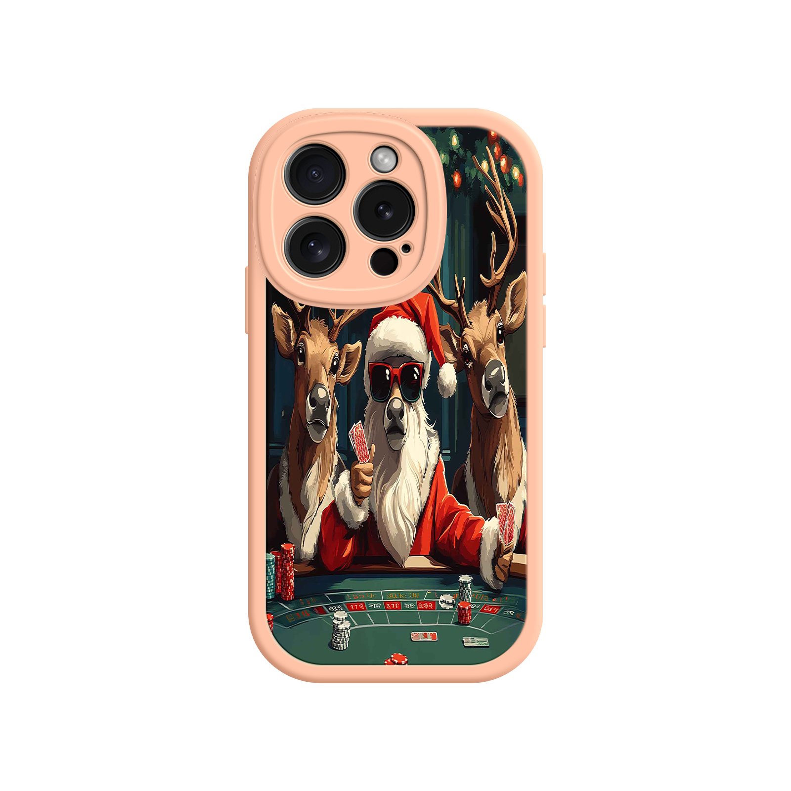 Santa Claus Poker iPhone 17 Case – Funny Christmas Design, Holiday Pet Humor, Reindeer Game Night
