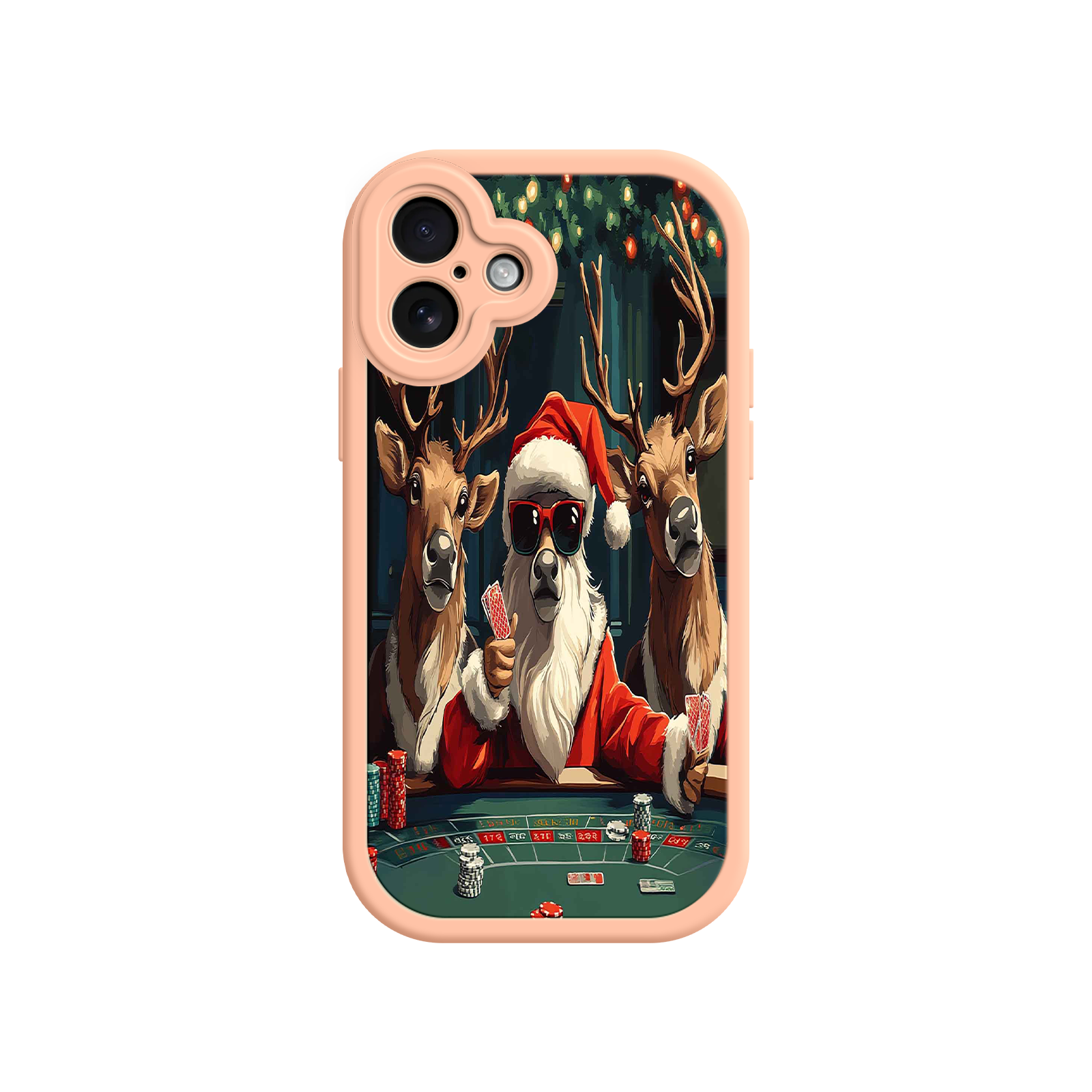 Santa Claus Poker iPhone 17 Case – Funny Christmas Design, Holiday Pet Humor, Reindeer Game Night