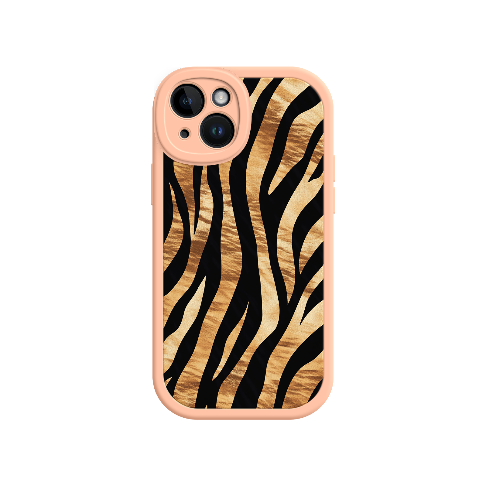 Tiger Stripe iPhone Case – Bold Animal Print with Olive Green Frame