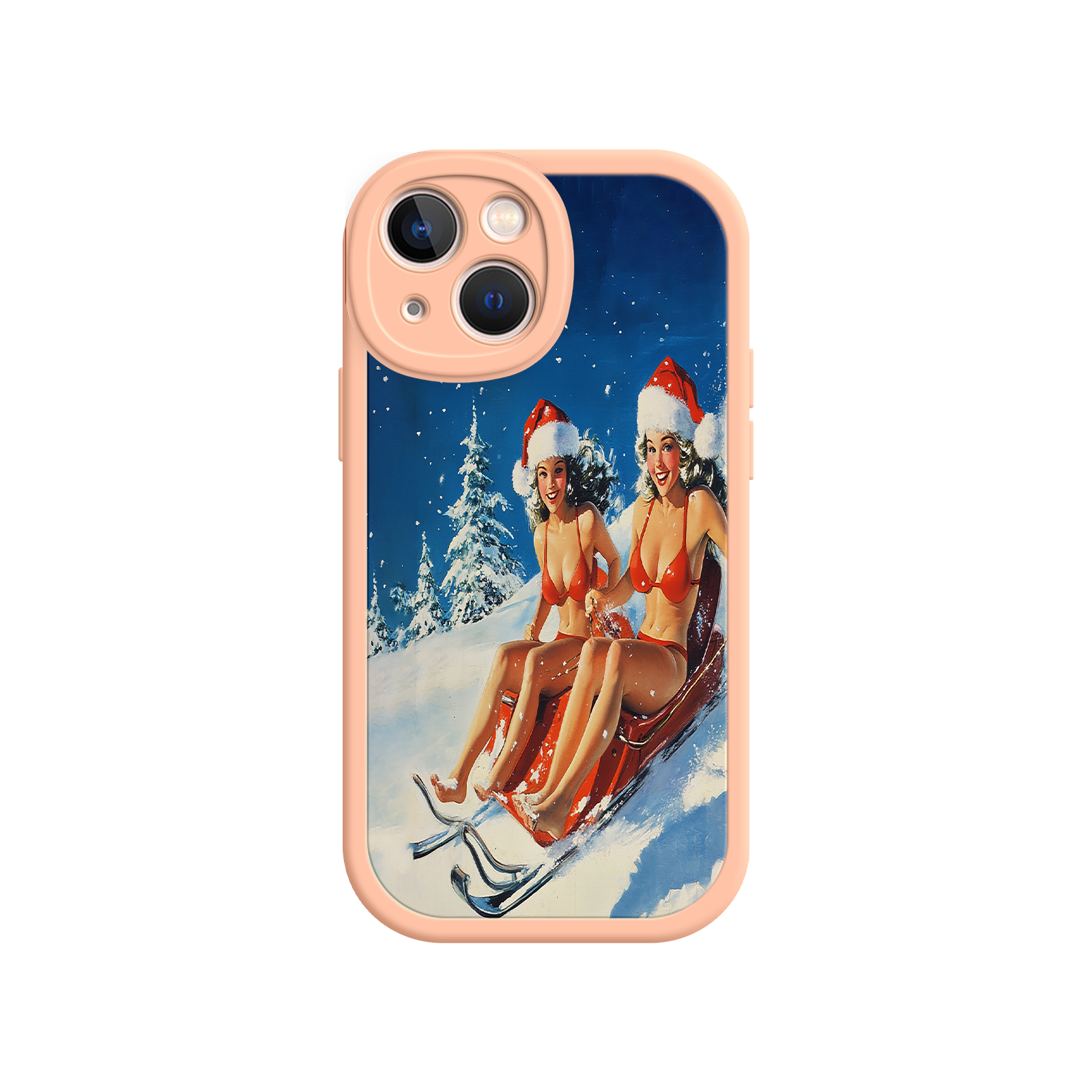 Santa Bikini Sled iPhone 17 Case – Funny Christmas Design, Sexy Holiday Vibes, Winter Wonderland Art