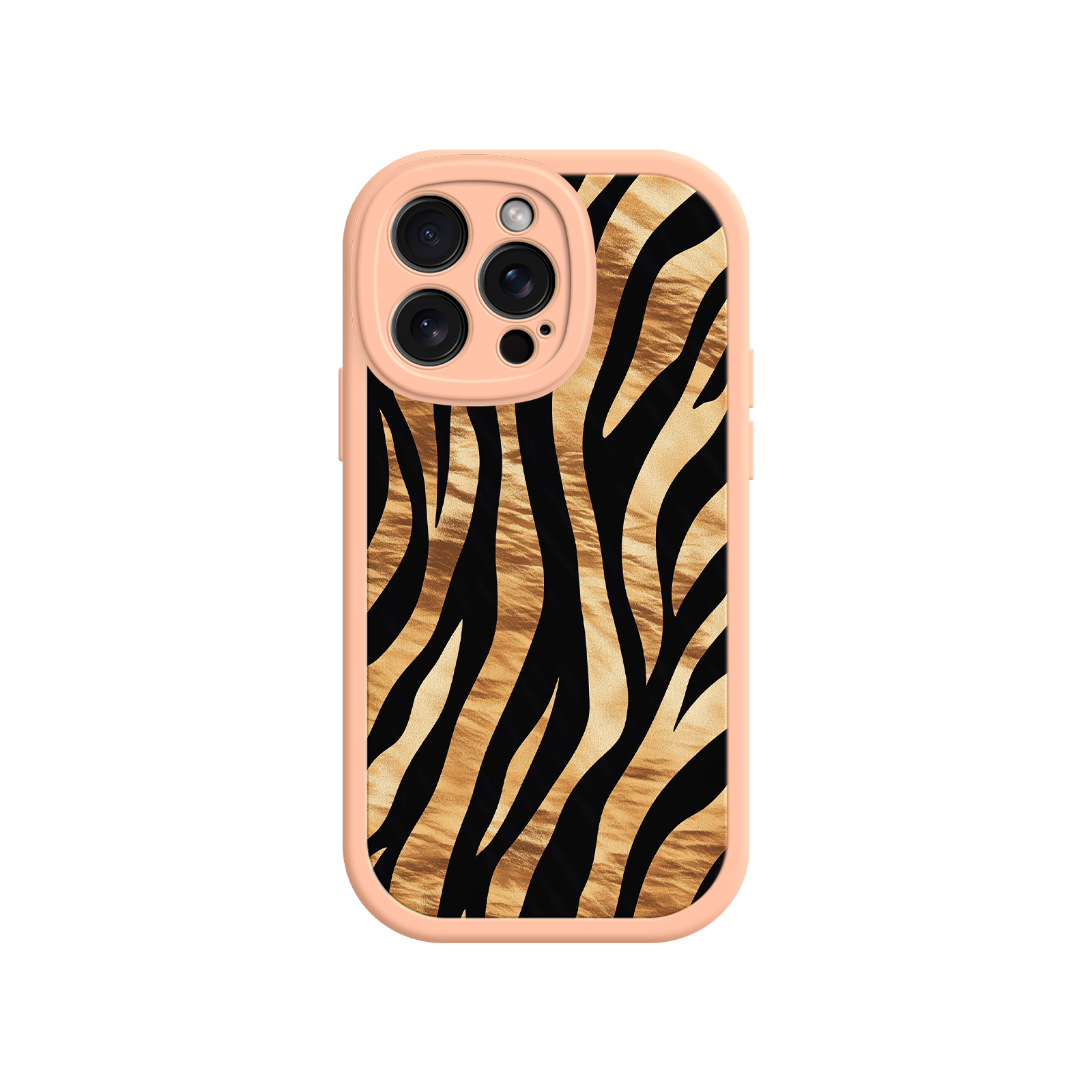 Tiger Stripe iPhone Case – Bold Animal Print with Olive Green Frame