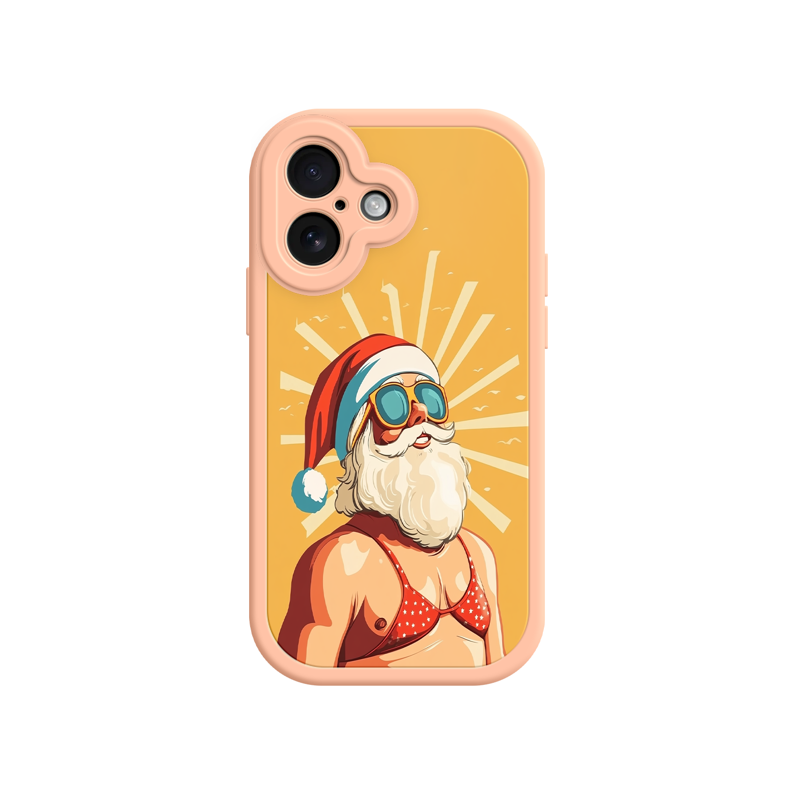 Summer Santa iPhone case with festive beach theme