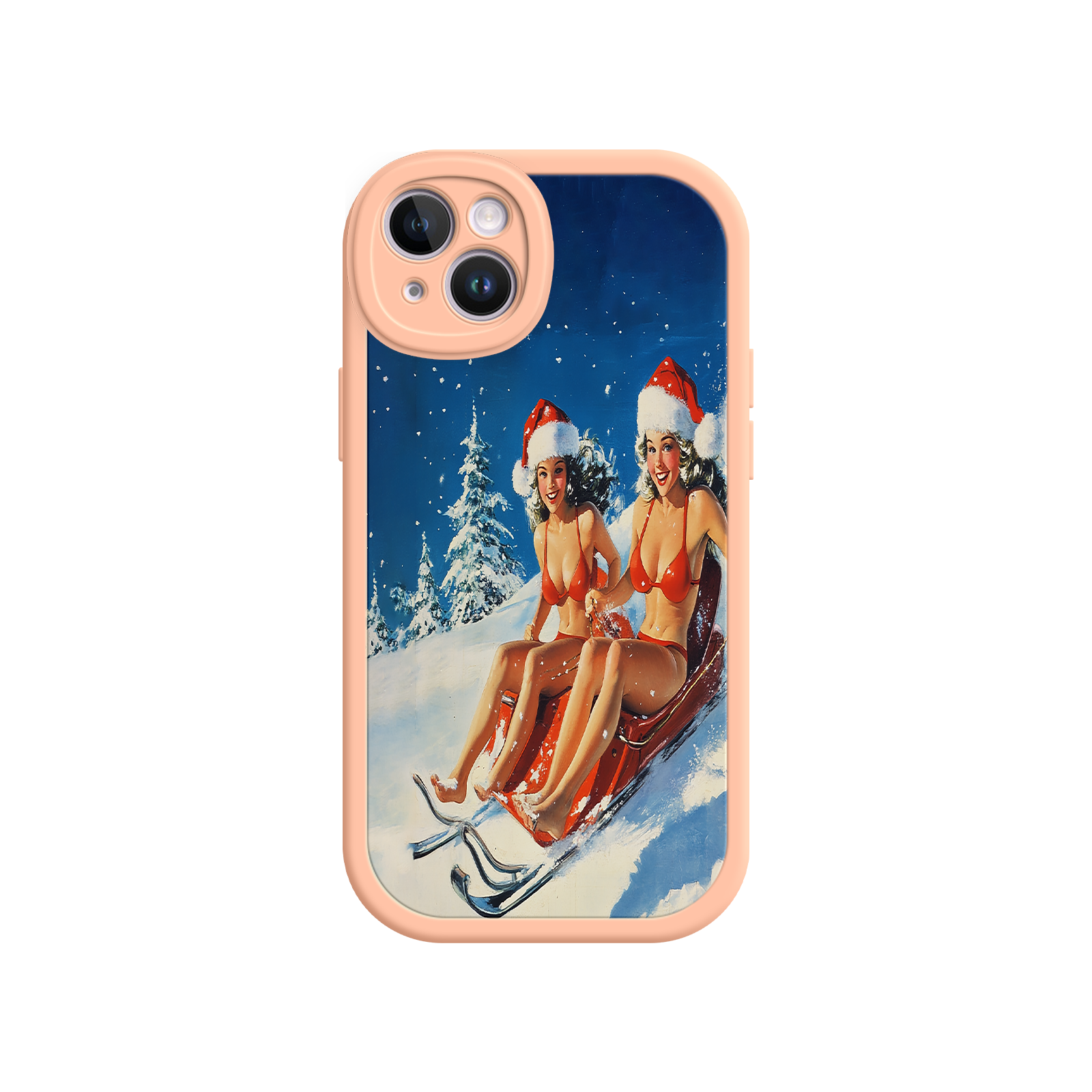 Santa Bikini Sled iPhone 17 Case – Funny Christmas Design, Sexy Holiday Vibes, Winter Wonderland Art
