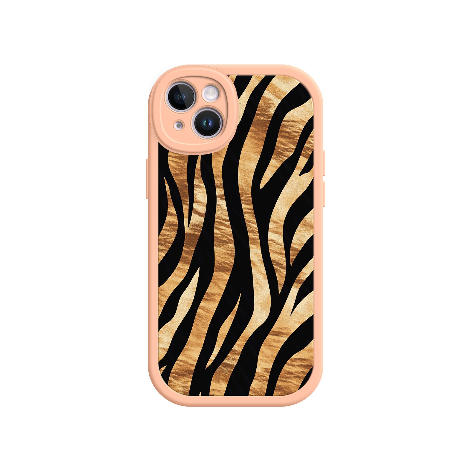 Tiger Stripe iPhone Case – Bold Animal Print with Olive Green Frame