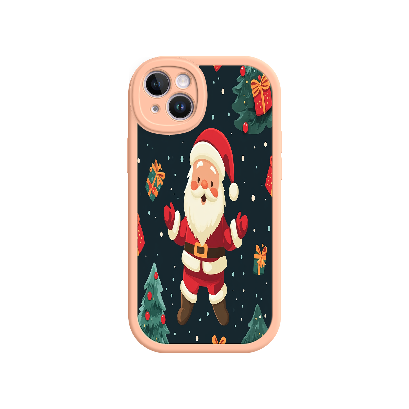 Festive Santa iPhone 17 Case – Christmas Holiday Design, Jolly Santa Claus, Gift Boxes & Trees