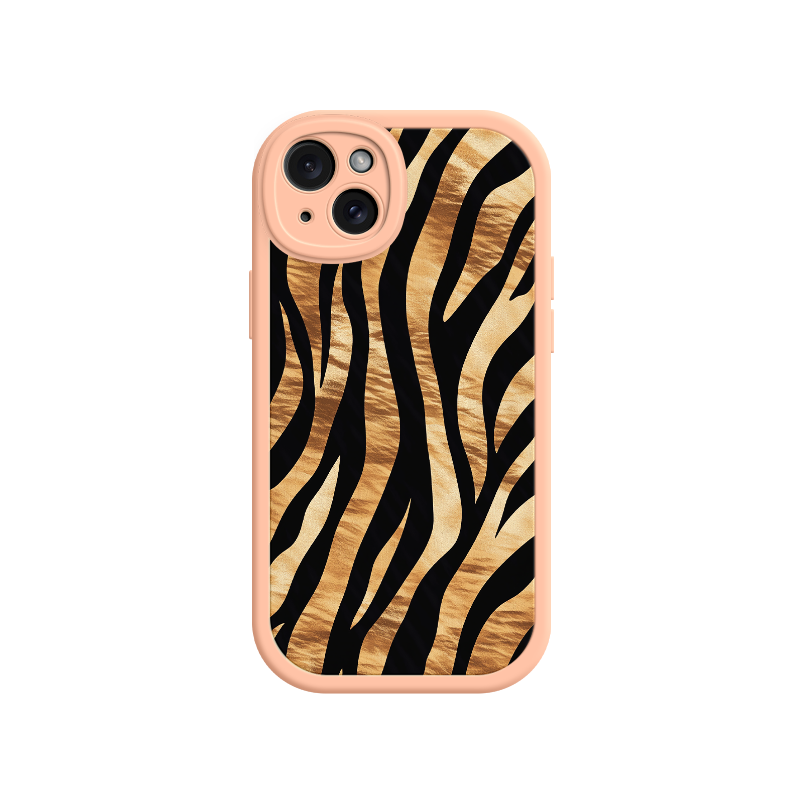 Tiger Stripe iPhone Case – Bold Animal Print with Olive Green Frame