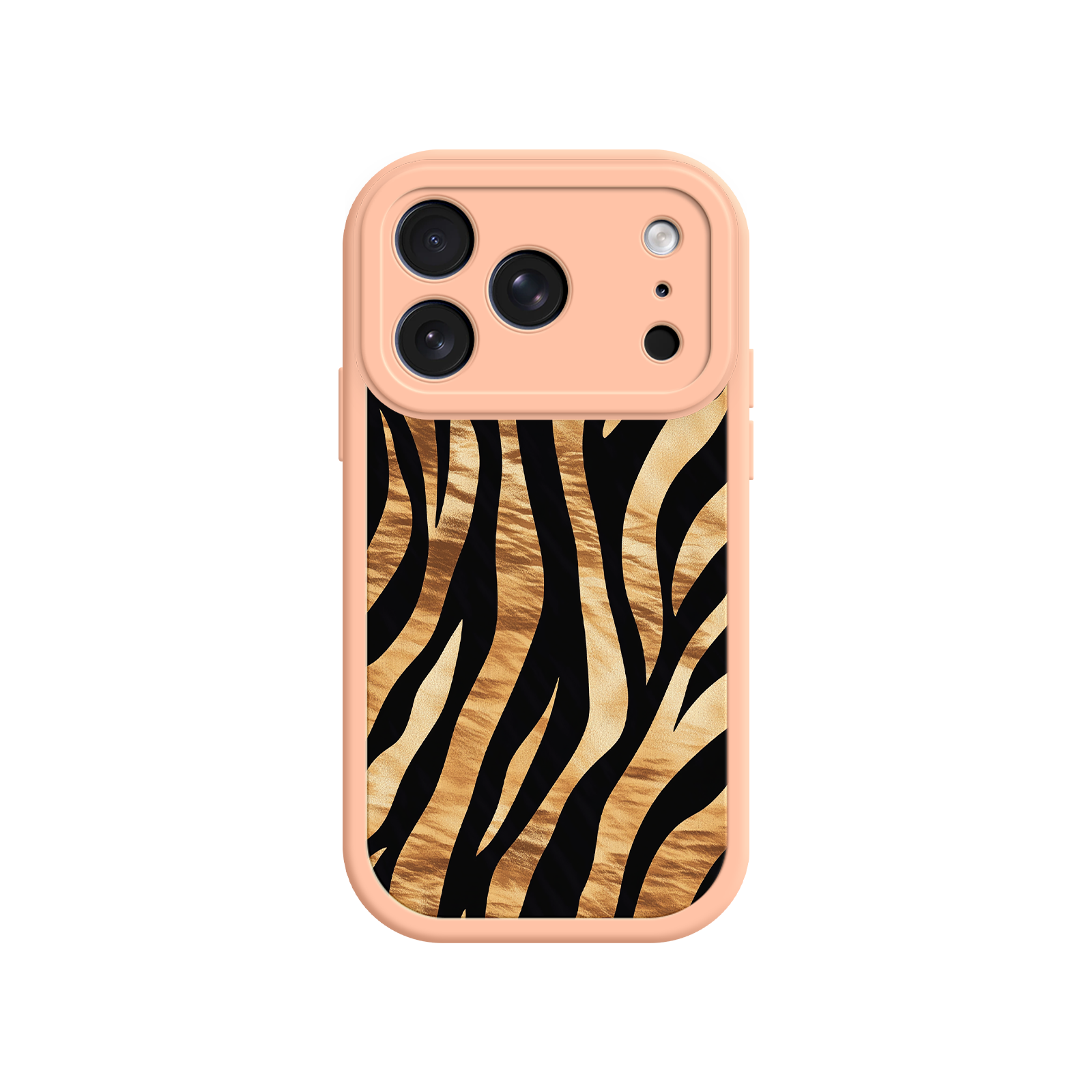 Jungle-themed phone case with bold stripes