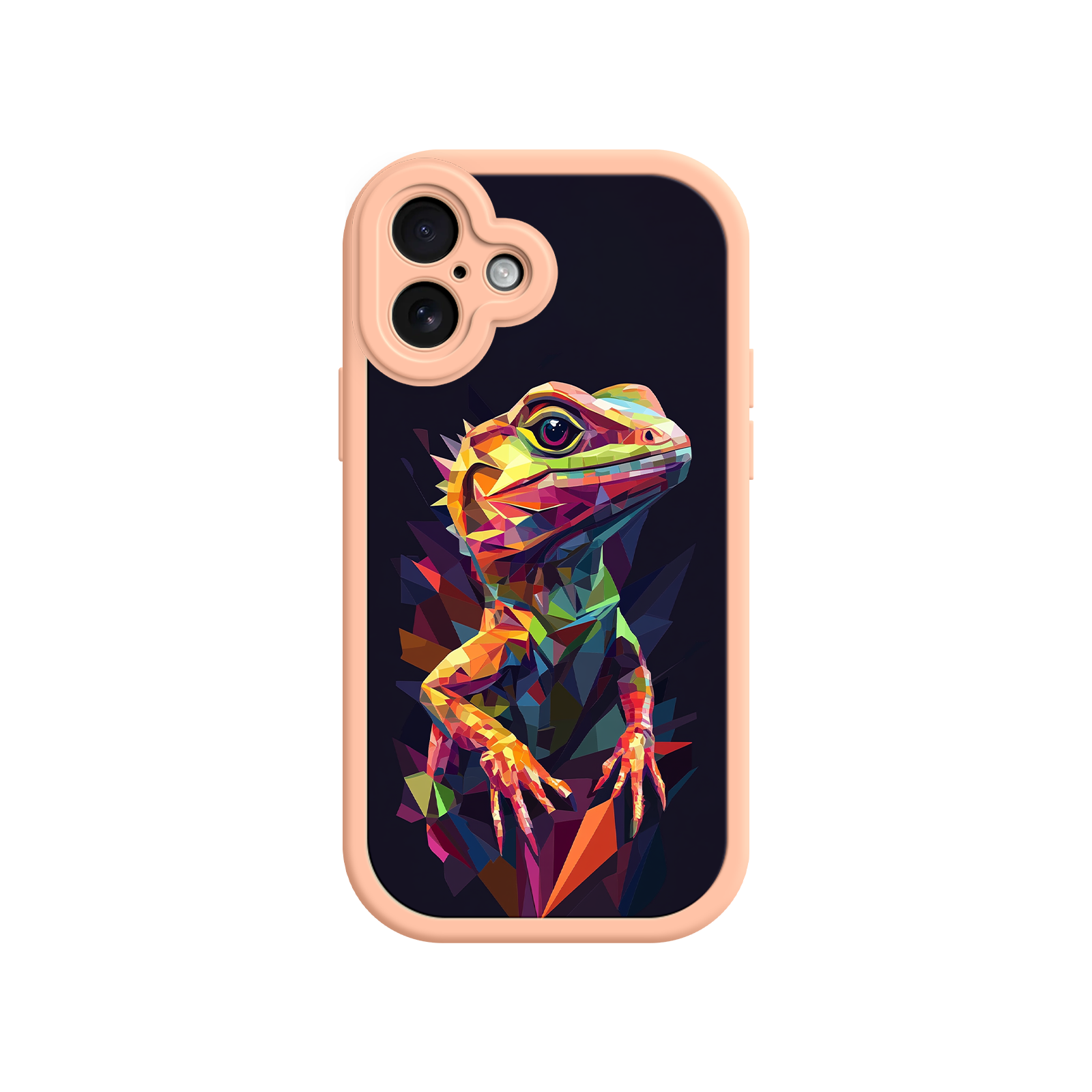 Geometric Lizard iPhone 17 Case – Colorful Polygon Art, Protective Animal Print Cover, Bold Reptile Design