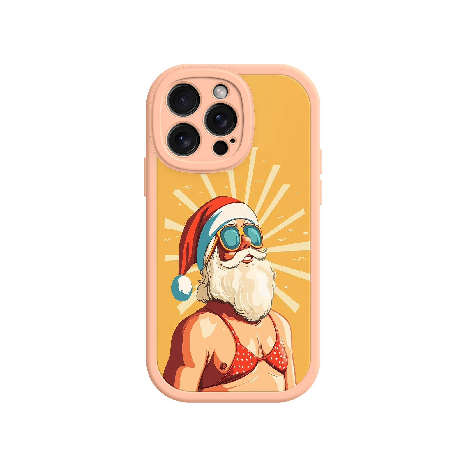 Santa phone case with humorous festive artwork
