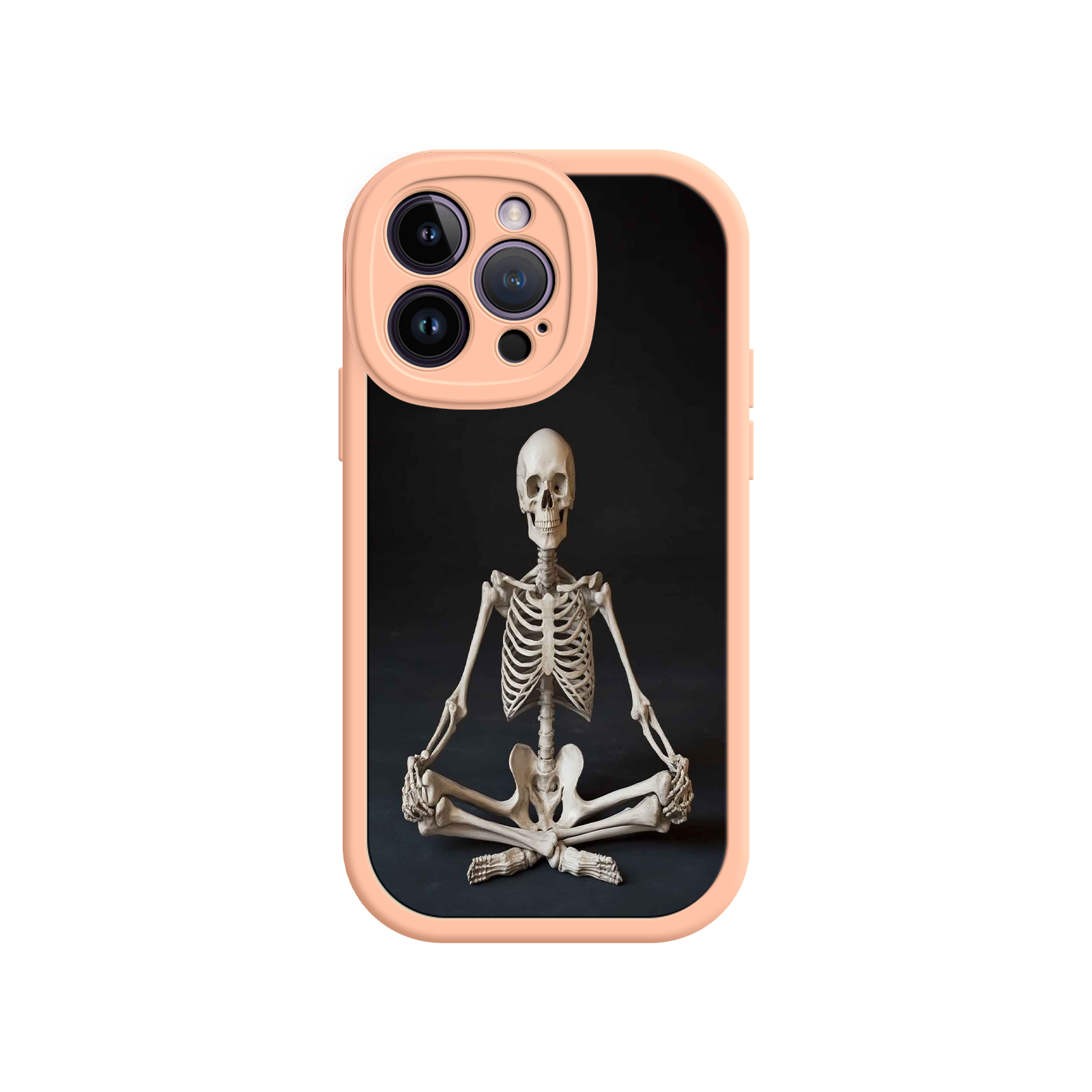 Meditating Skeleton iPhone 17 Case – Gothic Skelly Yoga Art, Anatomical Design, Spiritual Aesthetic