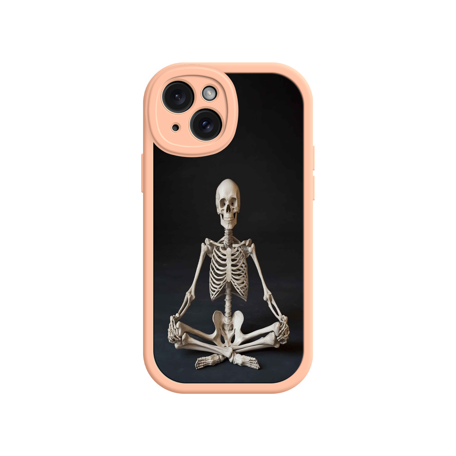 Meditating Skeleton iPhone 17 Case – Gothic Skelly Yoga Art, Anatomical Design, Spiritual Aesthetic