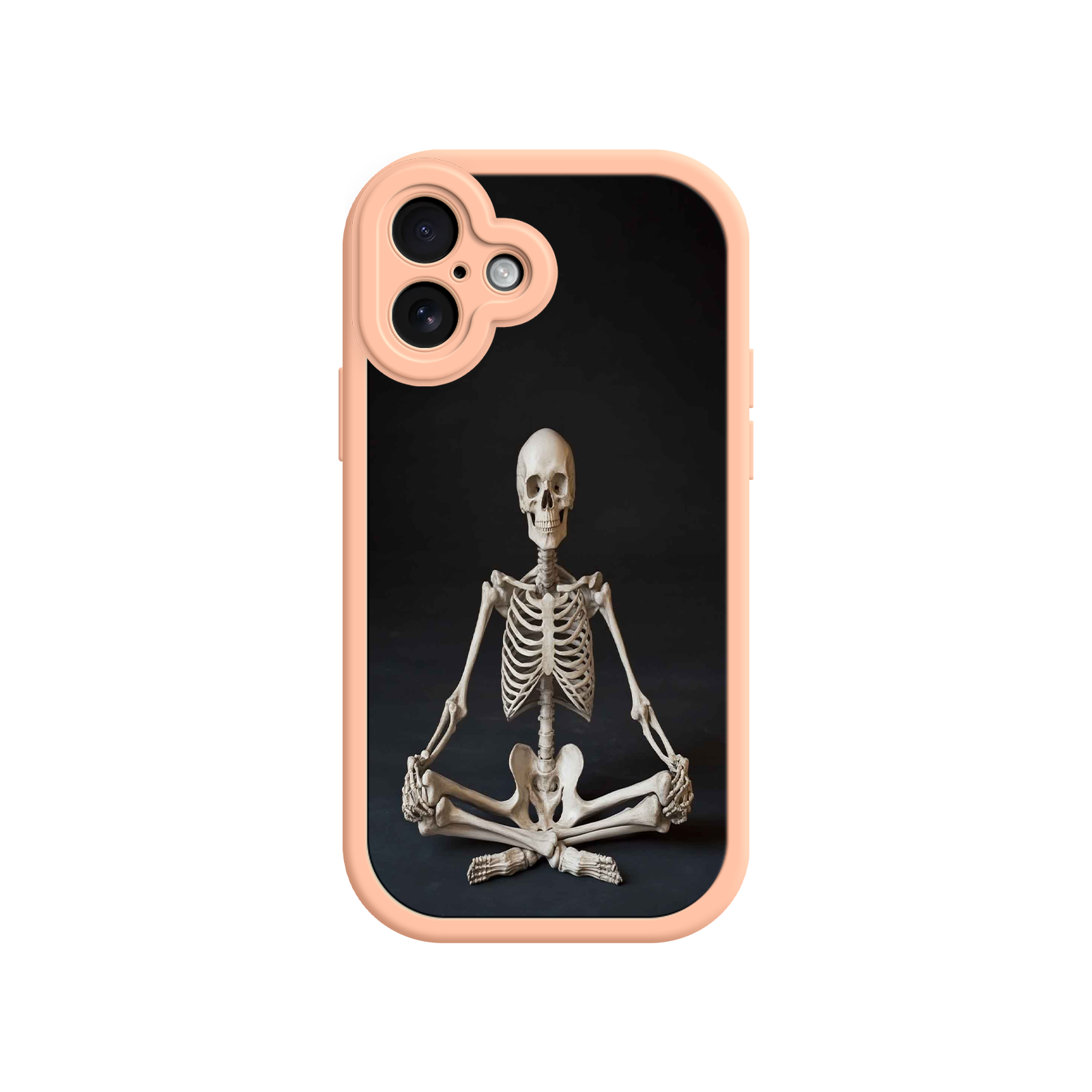 Meditating Skeleton iPhone 17 Case – Gothic Skelly Yoga Art, Anatomical Design, Spiritual Aesthetic