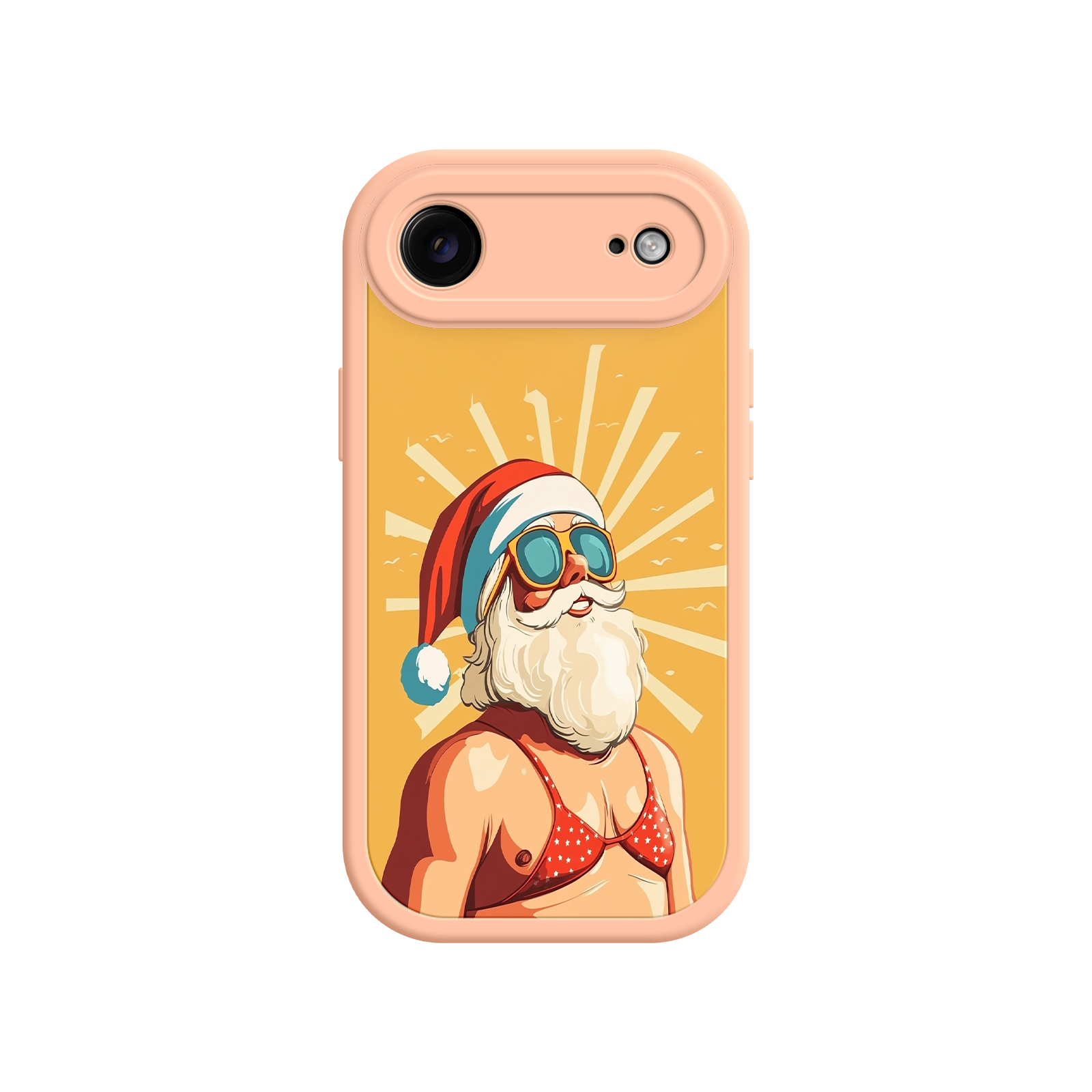 Santa Claus iPhone case with red polka-dot bikini
