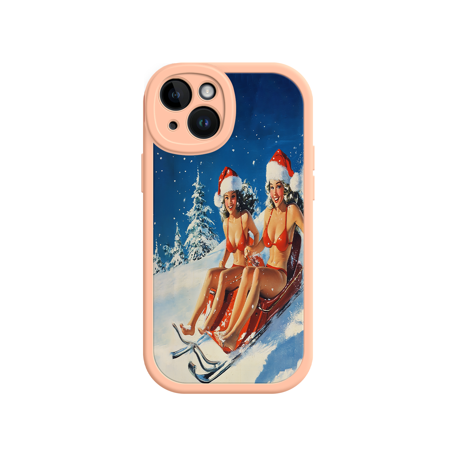 Santa Bikini Sled iPhone 17 Case – Funny Christmas Design, Sexy Holiday Vibes, Winter Wonderland Art
