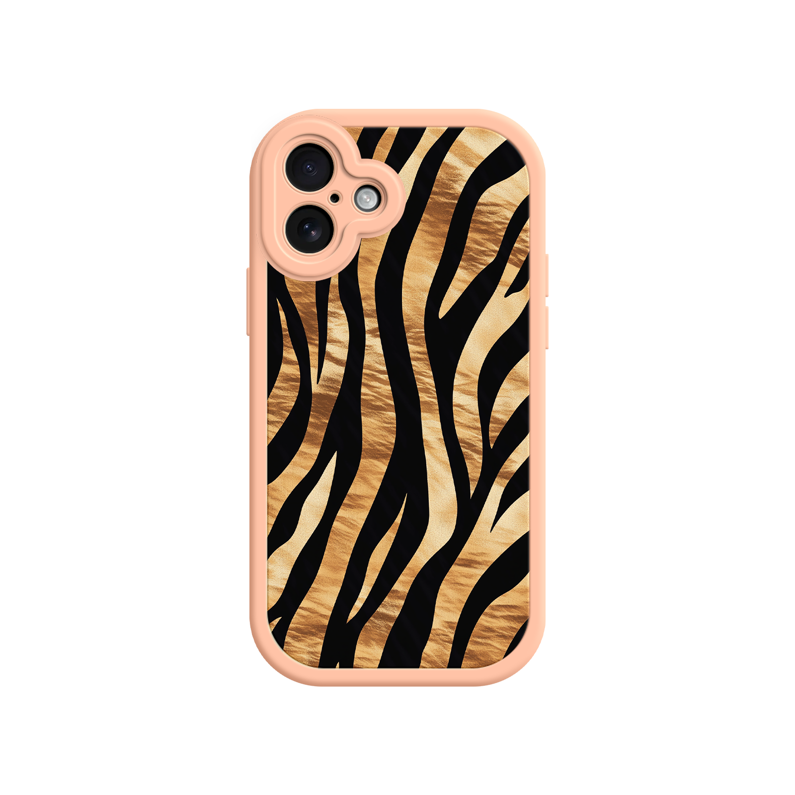 Tiger Stripe iPhone Case – Bold Animal Print with Olive Green Frame