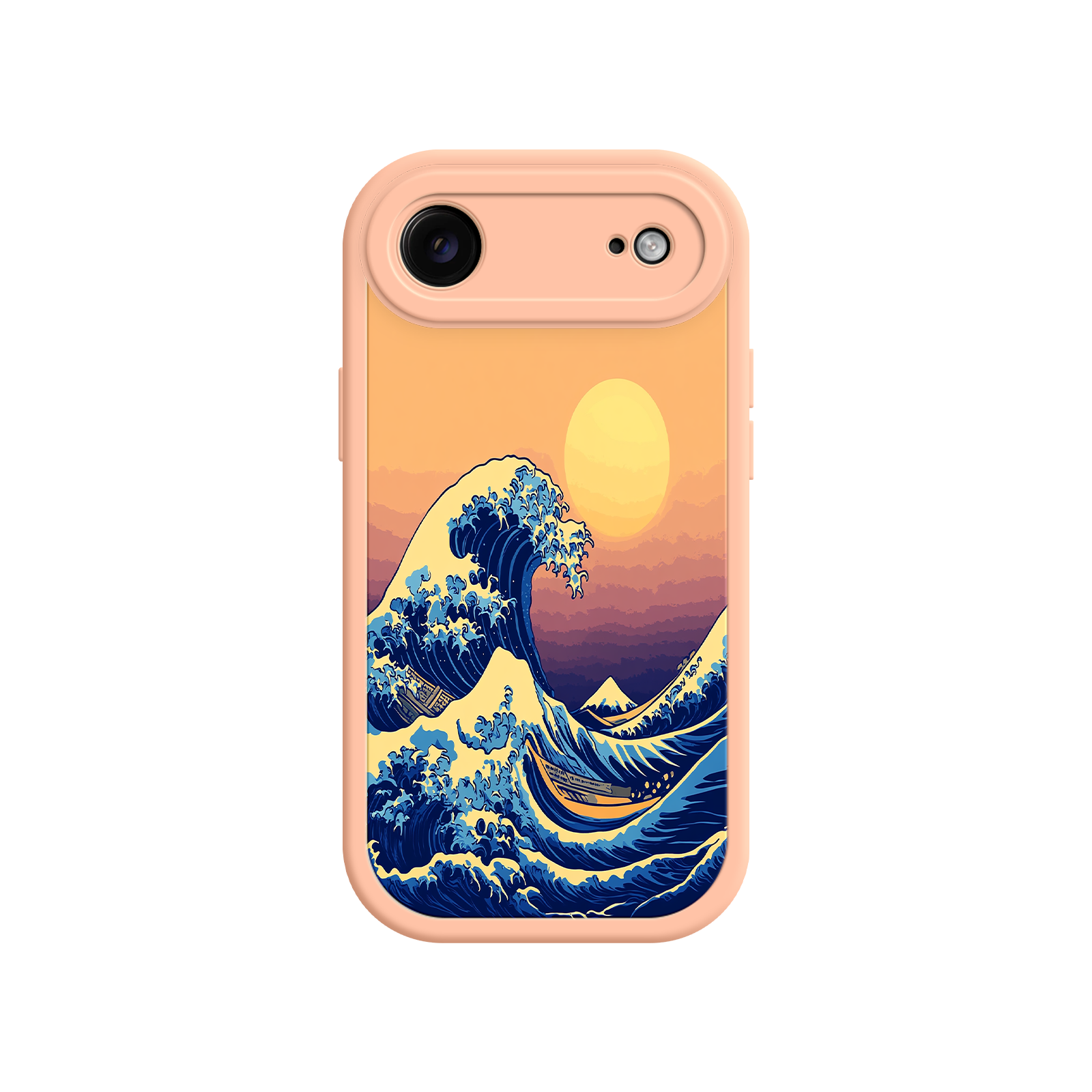 Great Wave Sunset iPhone Case – Japanese Art with Ocean & Mountain Design