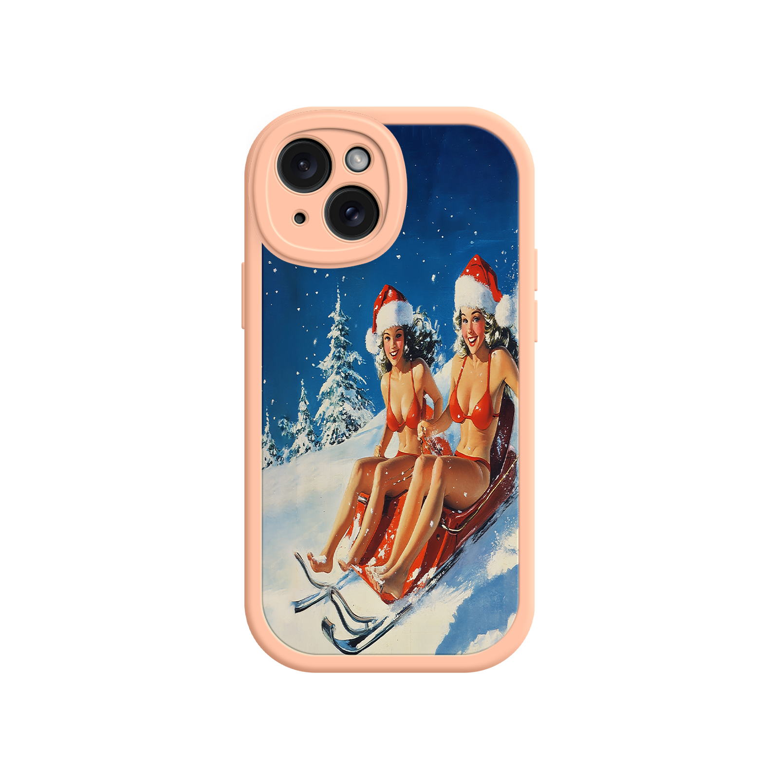 Santa Bikini Sled iPhone 17 Case – Funny Christmas Design, Sexy Holiday Vibes, Winter Wonderland Art
