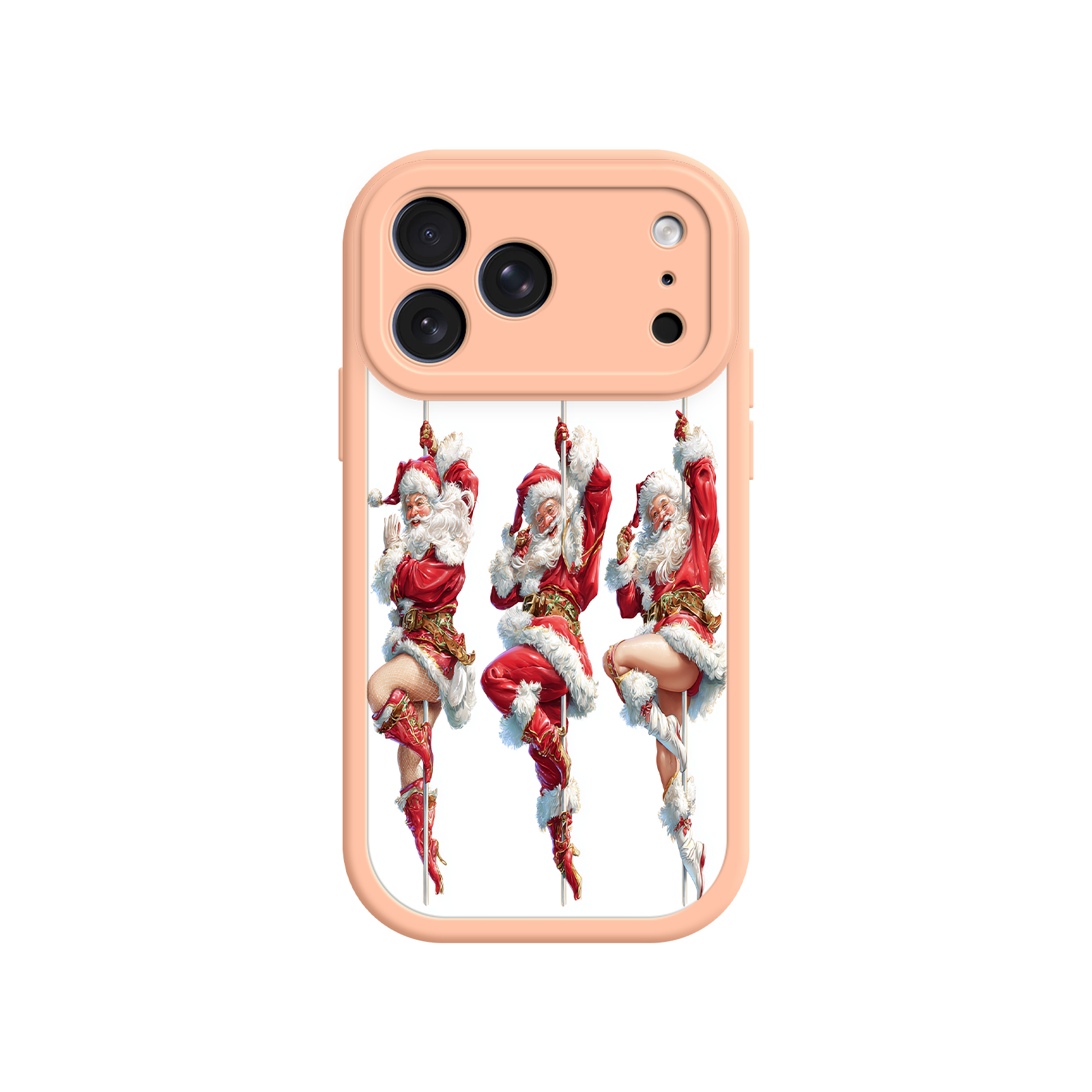 Retro phone case with Santa Claus dance illustration