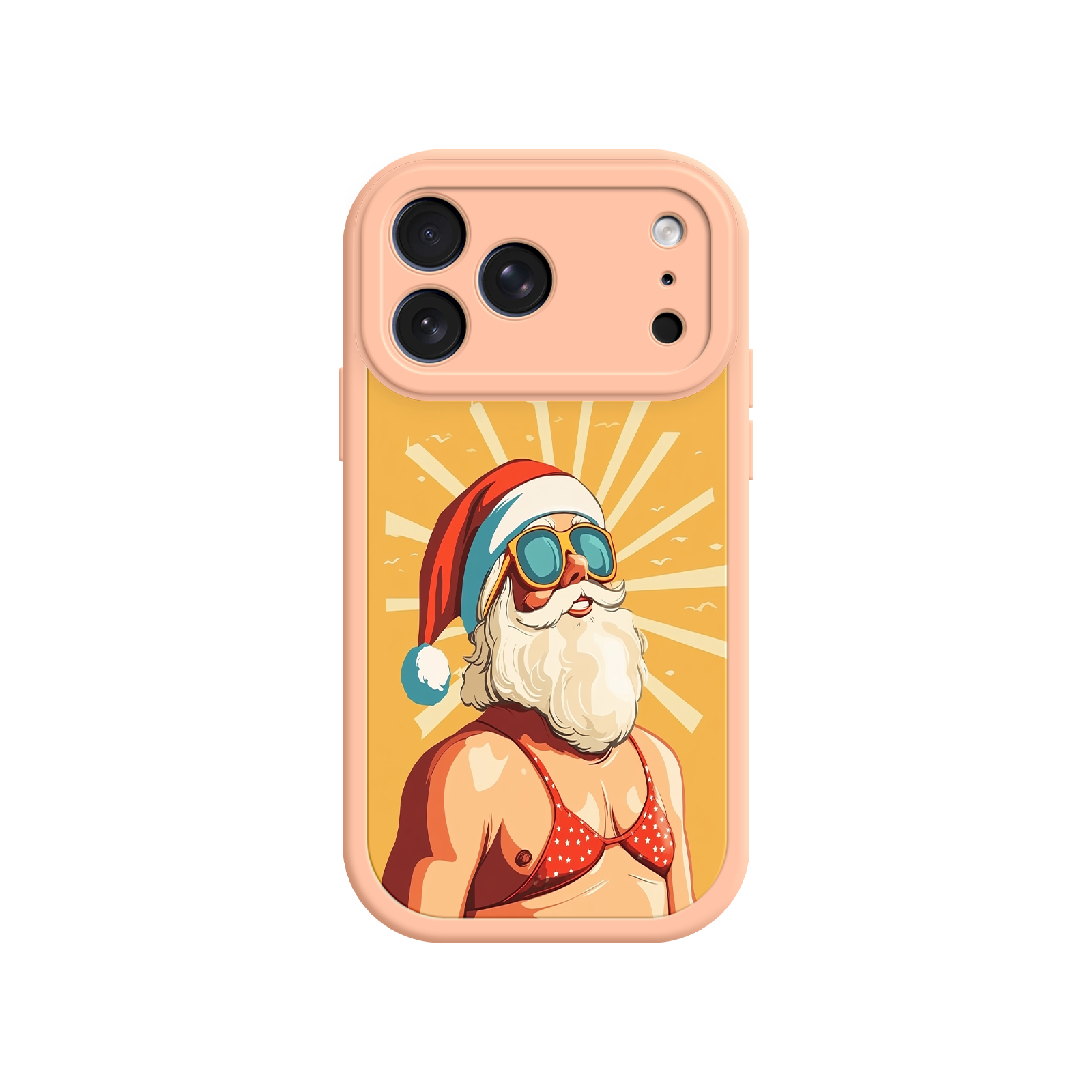 Funny Santa phone case with bikini and goggles