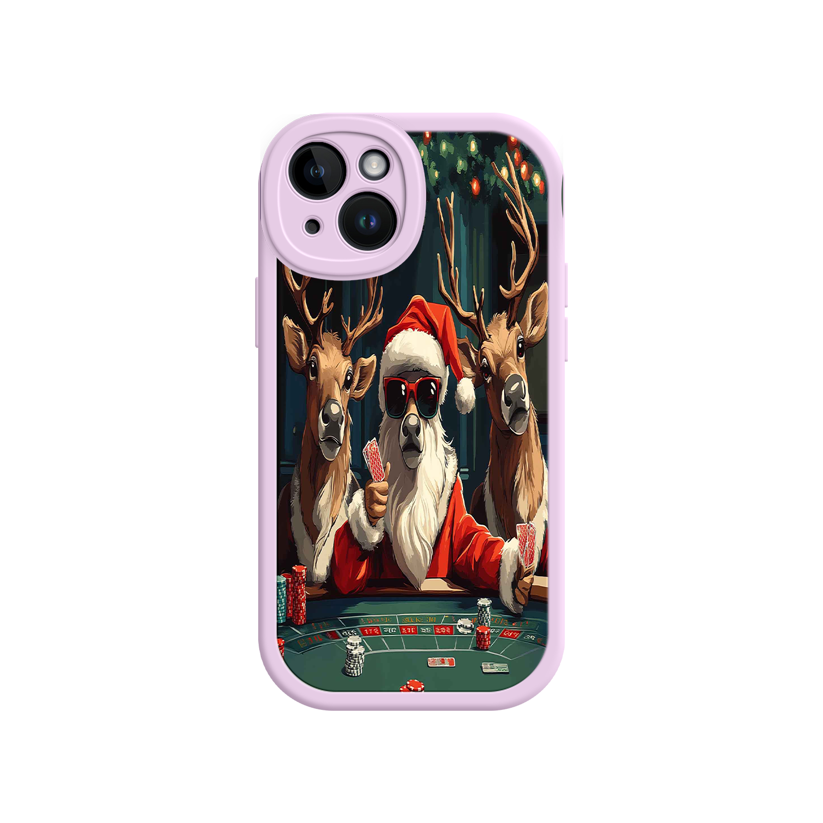 Santa Claus Poker iPhone 17 Case – Funny Christmas Design, Holiday Pet Humor, Reindeer Game Night