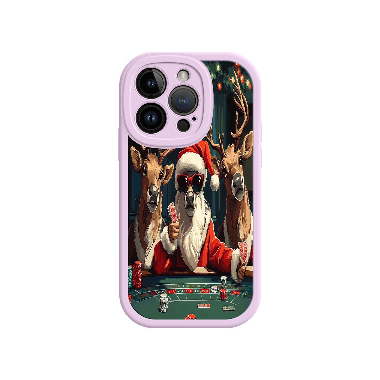 Santa Claus Poker iPhone 17 Case – Funny Christmas Design, Holiday Pet Humor, Reindeer Game Night