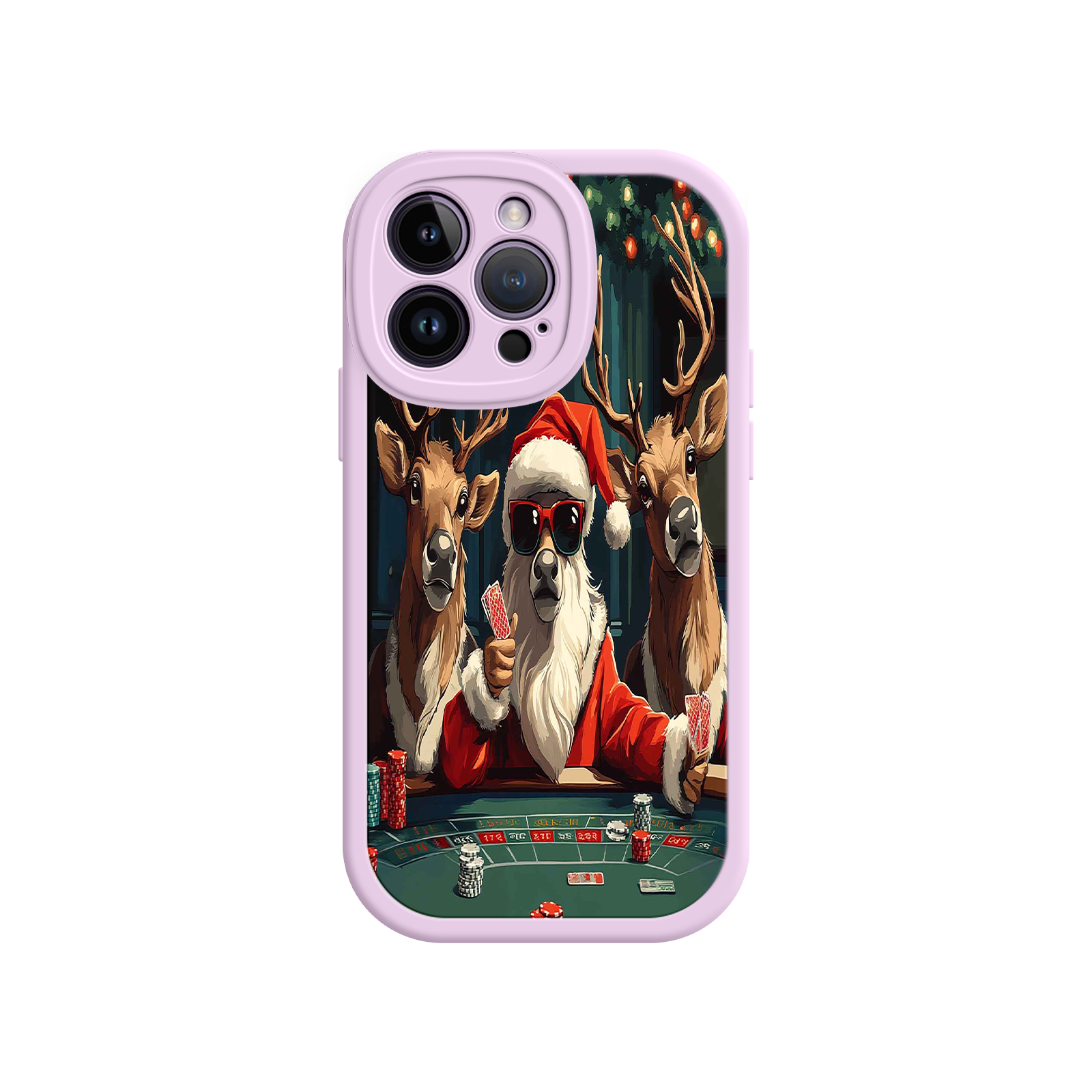 Santa Claus Poker iPhone 17 Case – Funny Christmas Design, Holiday Pet Humor, Reindeer Game Night