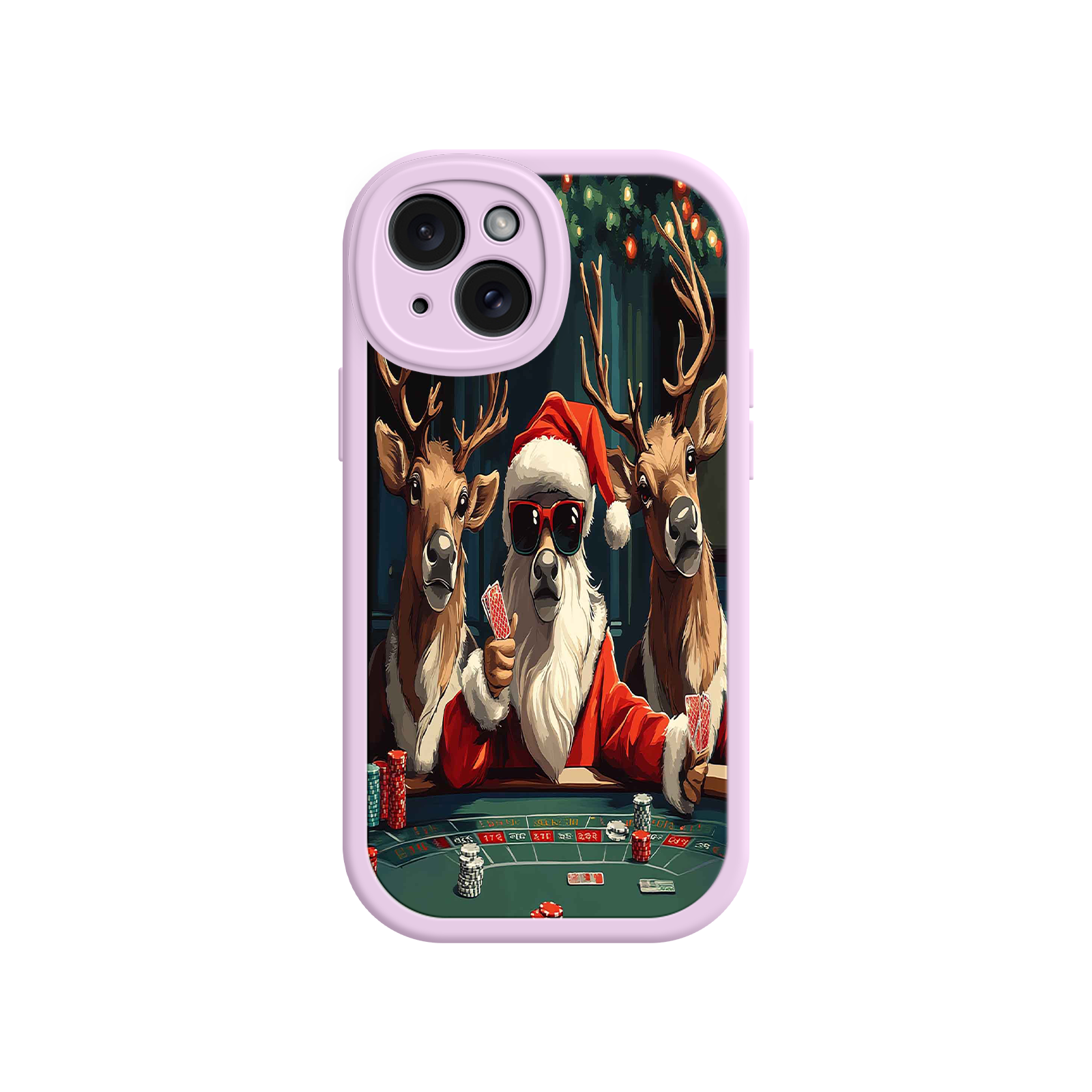 Santa Claus Poker iPhone 17 Case – Funny Christmas Design, Holiday Pet Humor, Reindeer Game Night