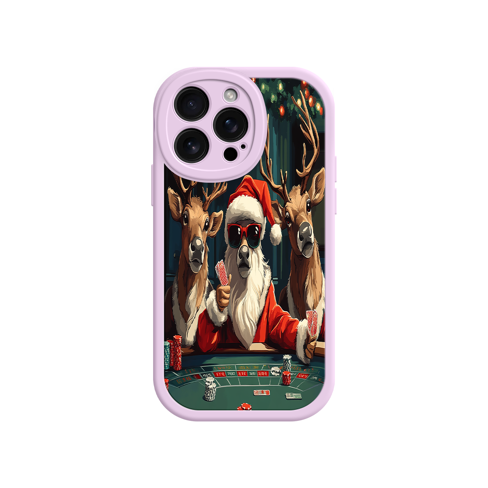 Santa Claus Poker iPhone 17 Case – Funny Christmas Design, Holiday Pet Humor, Reindeer Game Night