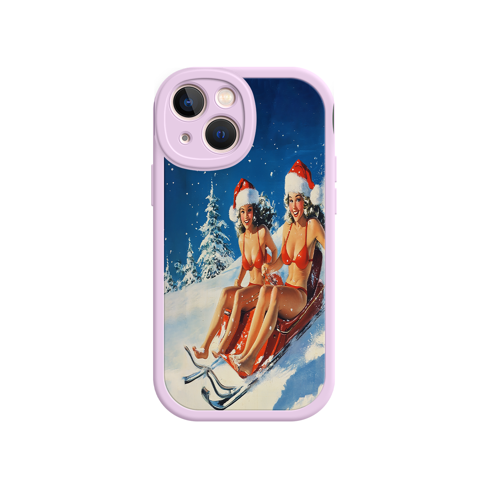 Santa Bikini Sled iPhone 17 Case – Funny Christmas Design, Sexy Holiday Vibes, Winter Wonderland Art