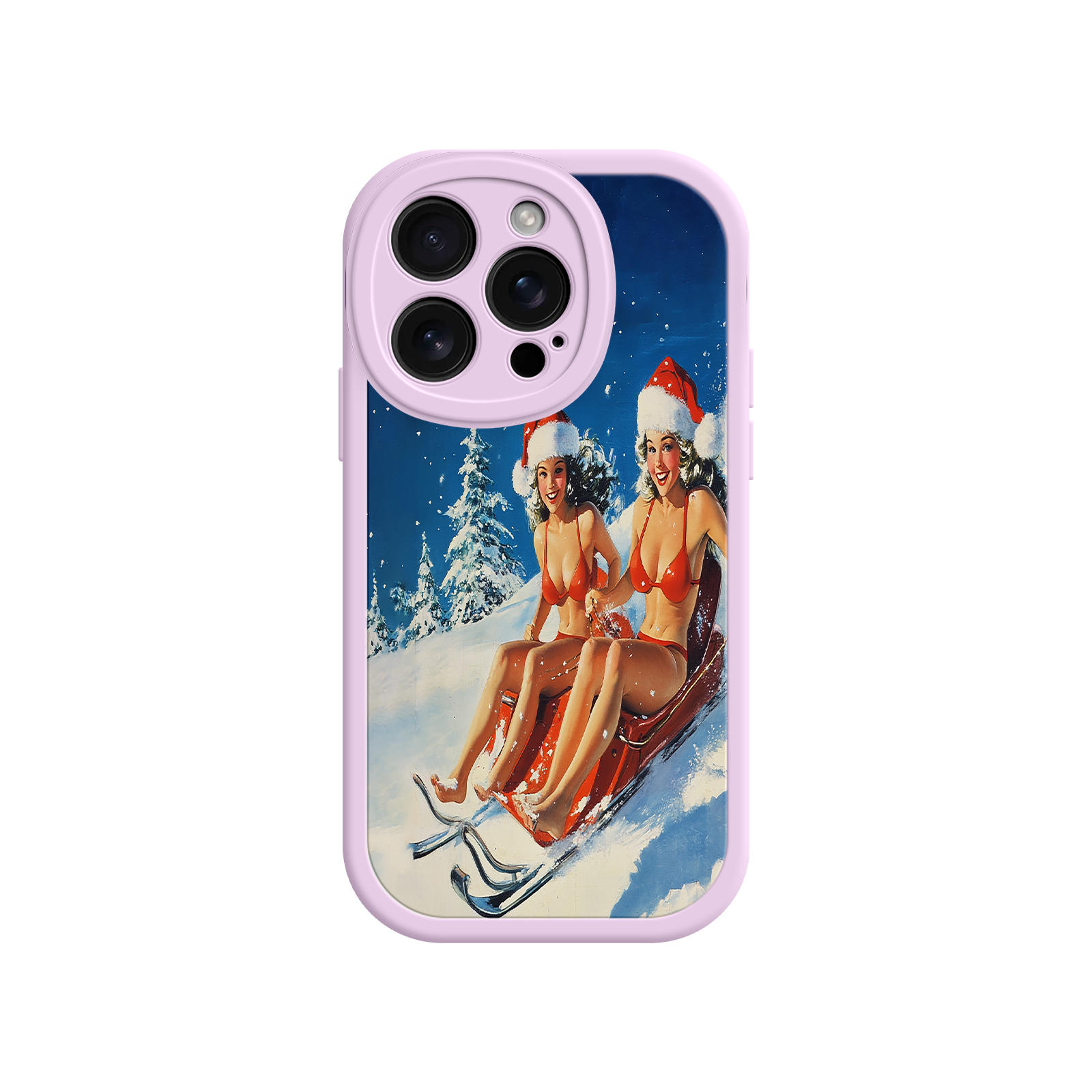 Santa Bikini Sled iPhone 17 Case – Funny Christmas Design, Sexy Holiday Vibes, Winter Wonderland Art