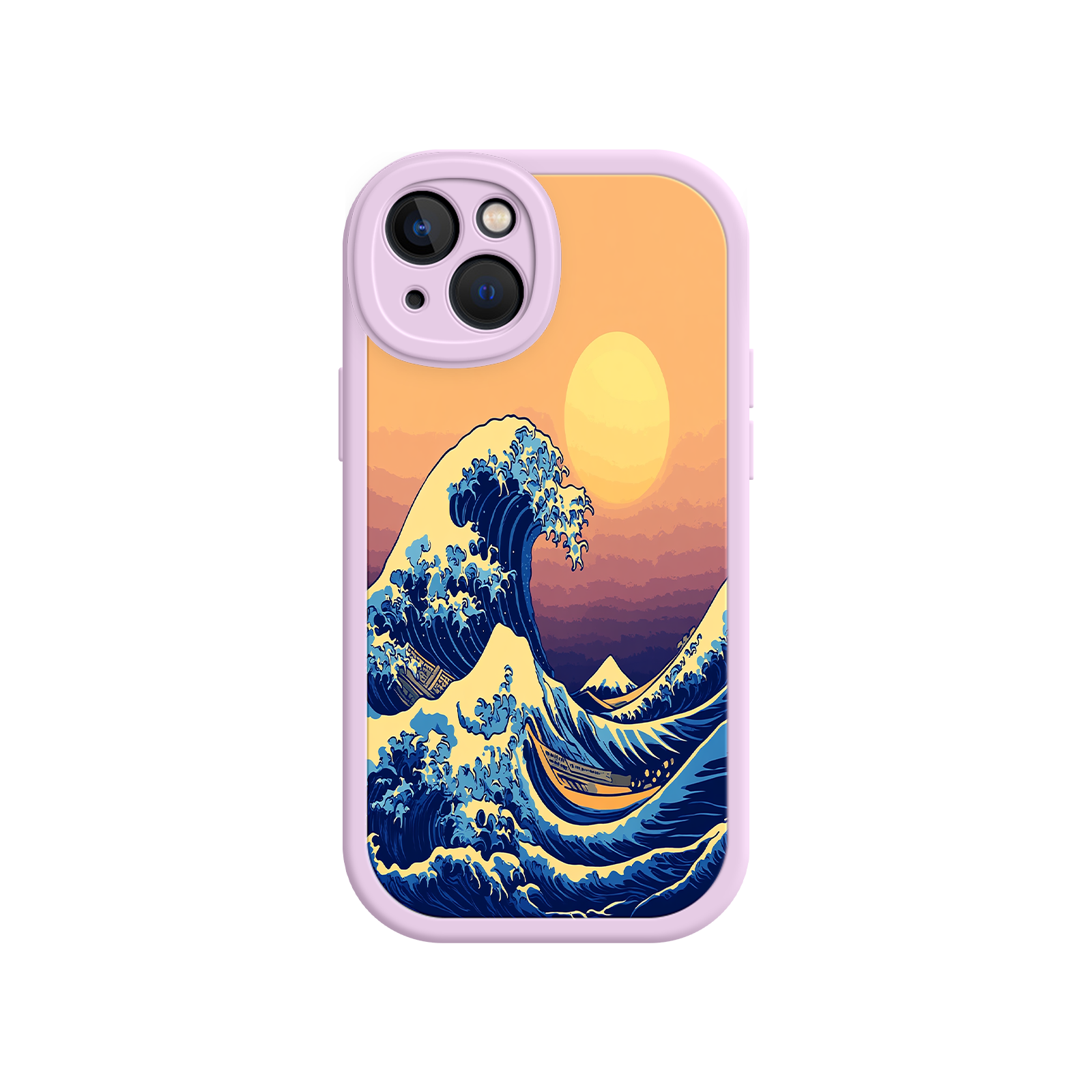Great Wave Sunset iPhone Case – Japanese Art with Ocean & Mountain Design