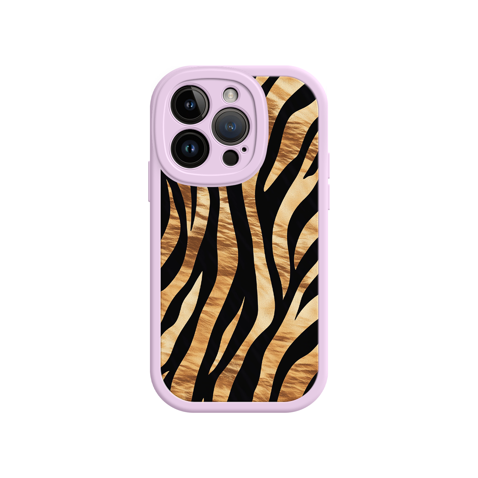 Tiger Stripe iPhone Case – Bold Animal Print with Olive Green Frame