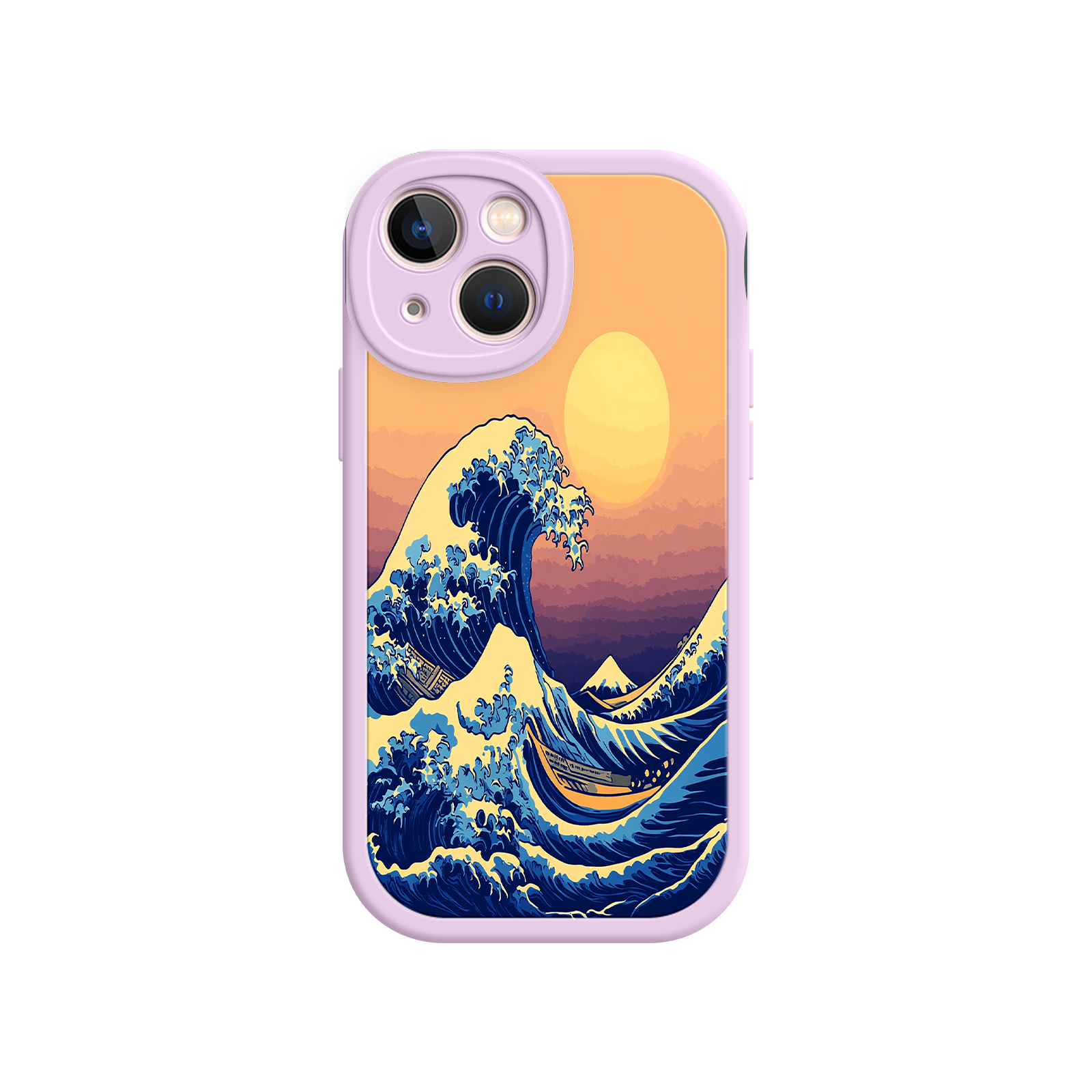 Great Wave Sunset iPhone Case – Japanese Art with Ocean & Mountain Design