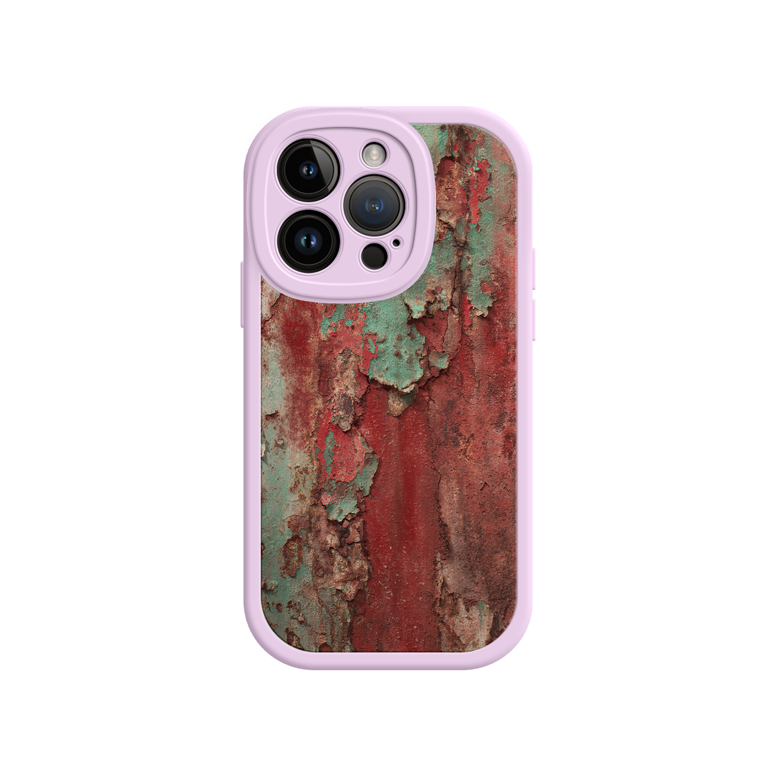 Artistic iPhone case with weathered metal texture