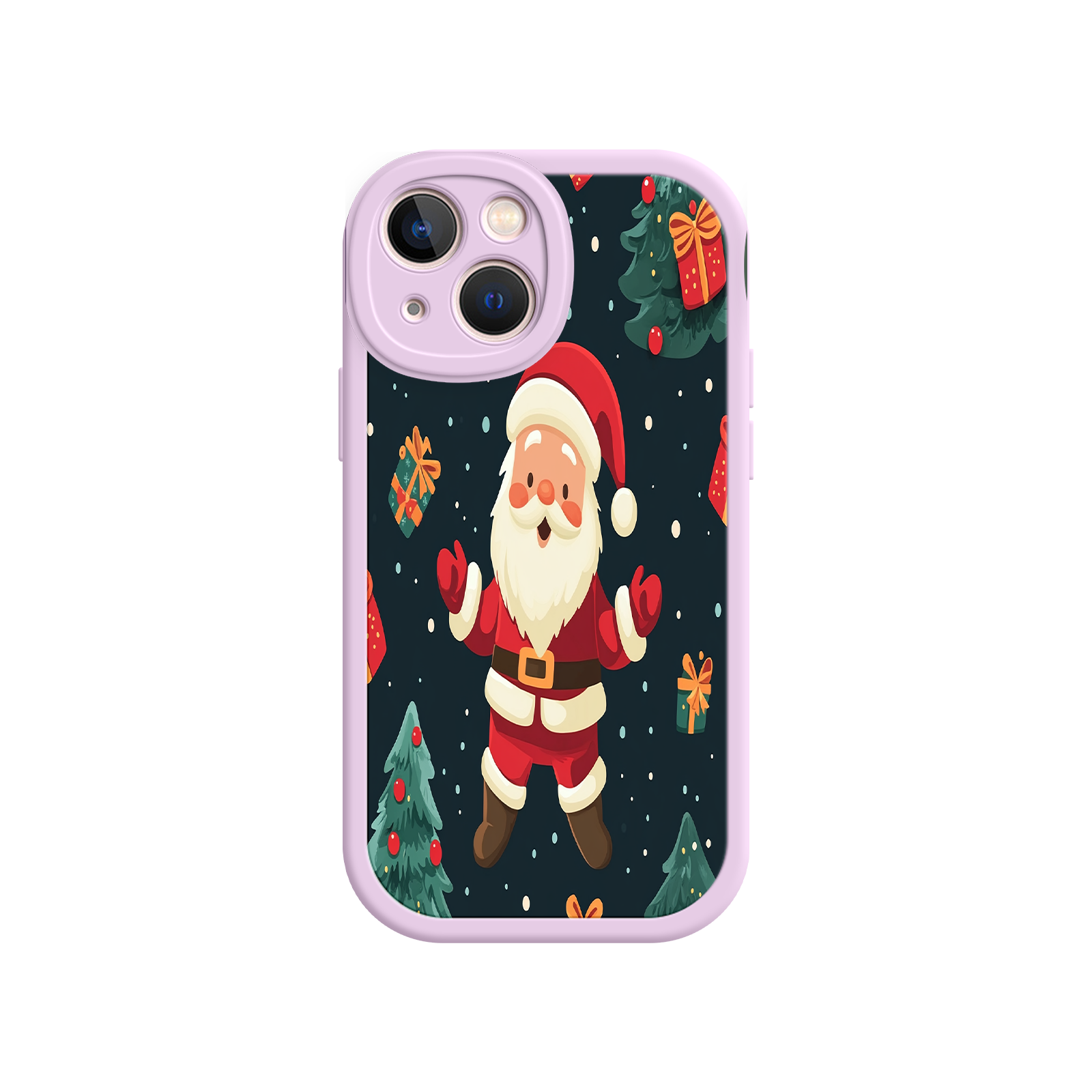 Festive Santa iPhone 17 Case – Christmas Holiday Design, Jolly Santa Claus, Gift Boxes & Trees