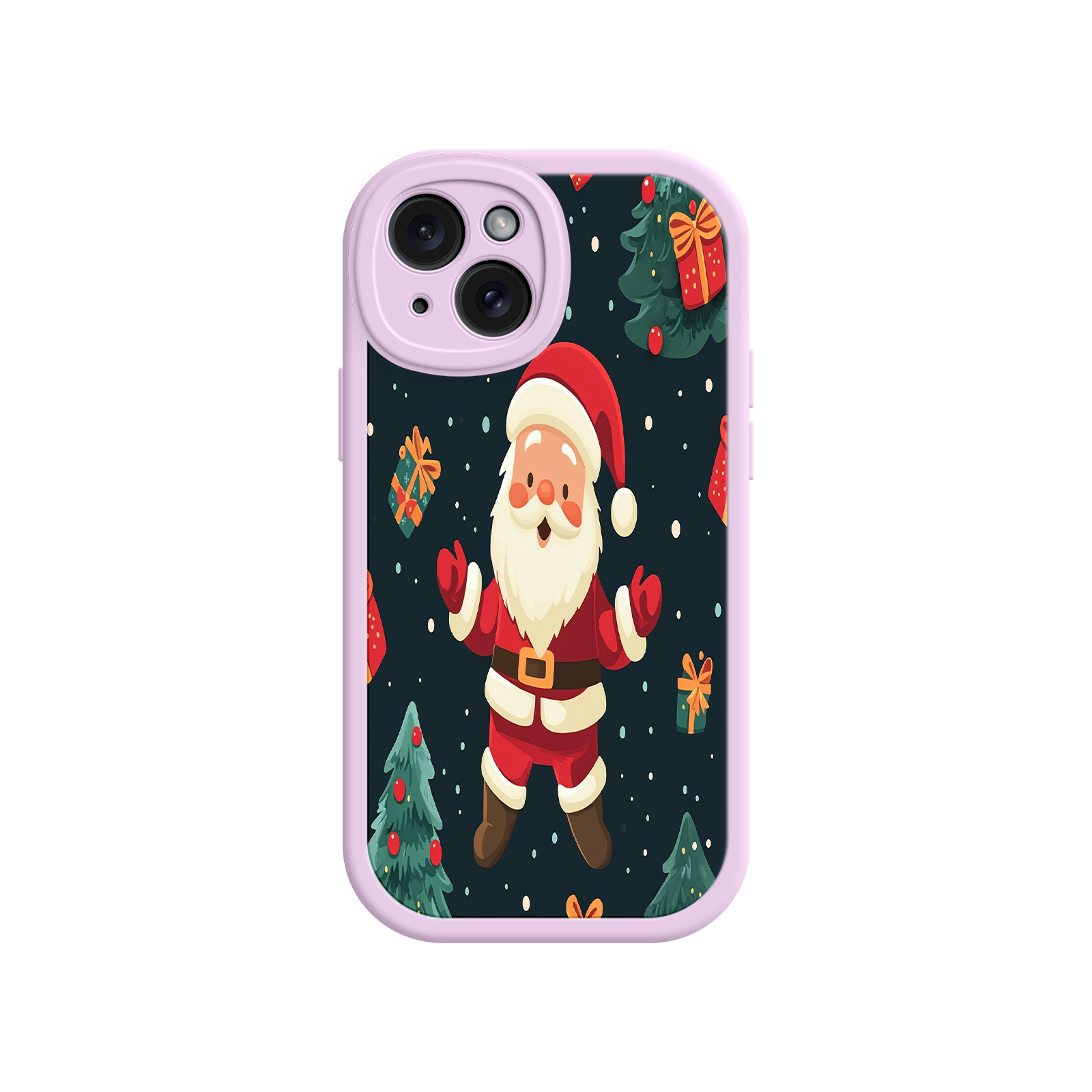 Festive Santa iPhone 17 Case – Christmas Holiday Design, Jolly Santa Claus, Gift Boxes & Trees