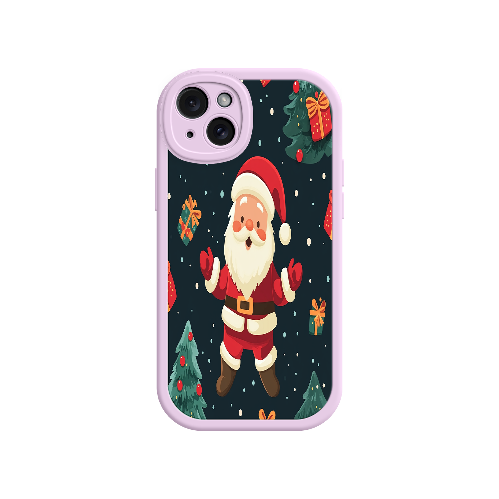 Festive Santa iPhone 17 Case – Christmas Holiday Design, Jolly Santa Claus, Gift Boxes & Trees