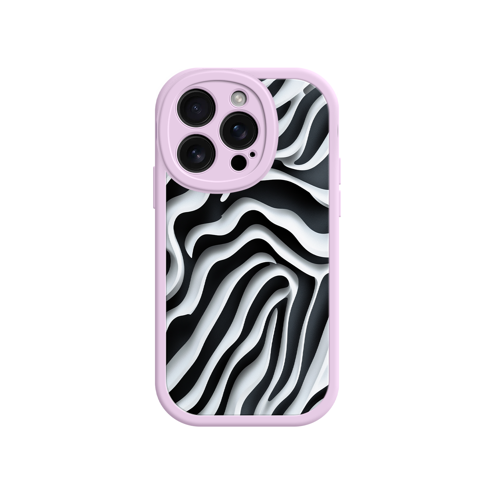 Zebra Pattern iPhone 17 Case – Black & White Protective Cover for iPhone 16 Pro / Max