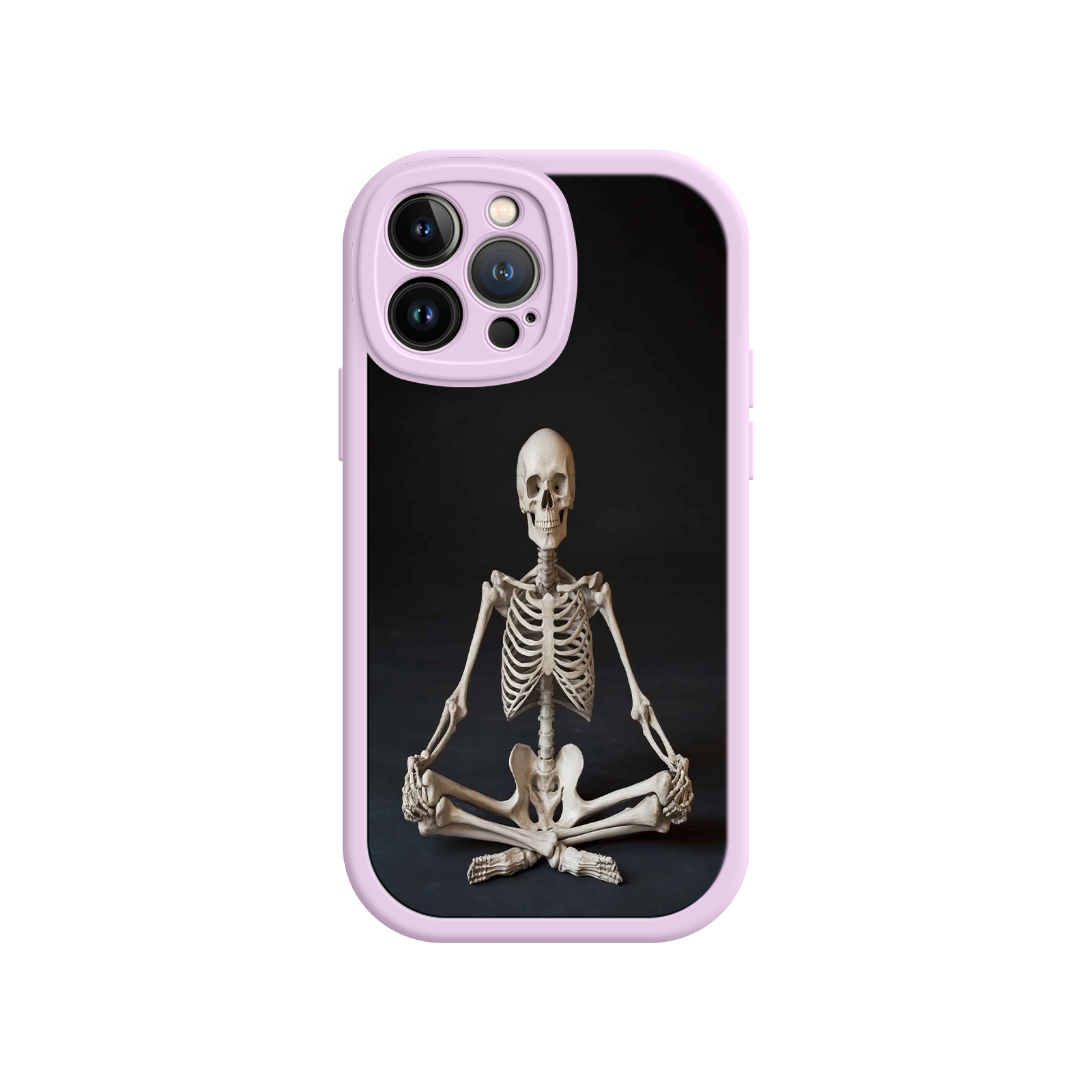 Meditating Skeleton iPhone 17 Case – Gothic Skelly Yoga Art, Anatomical Design, Spiritual Aesthetic