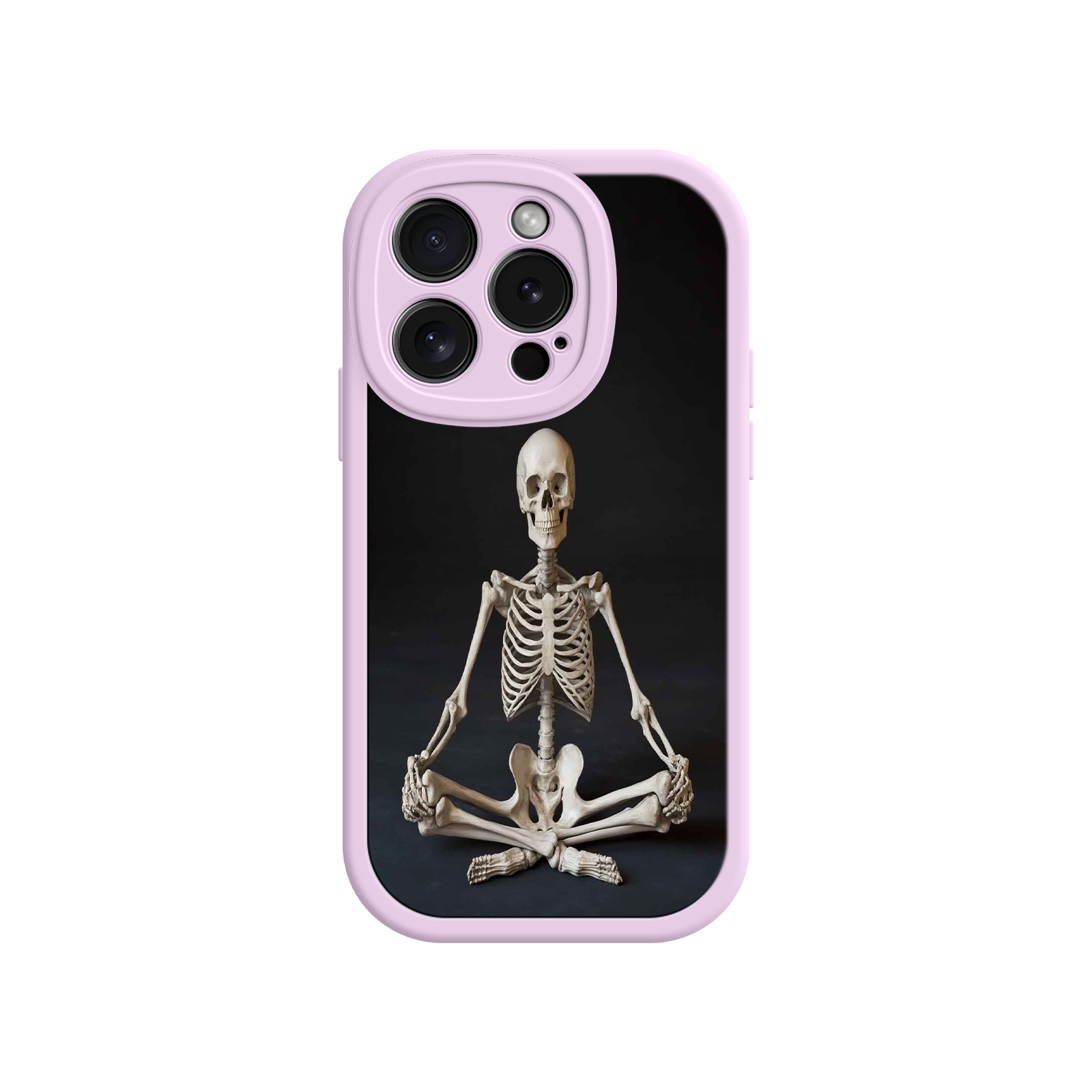 Meditating Skeleton iPhone 17 Case – Gothic Skelly Yoga Art, Anatomical Design, Spiritual Aesthetic
