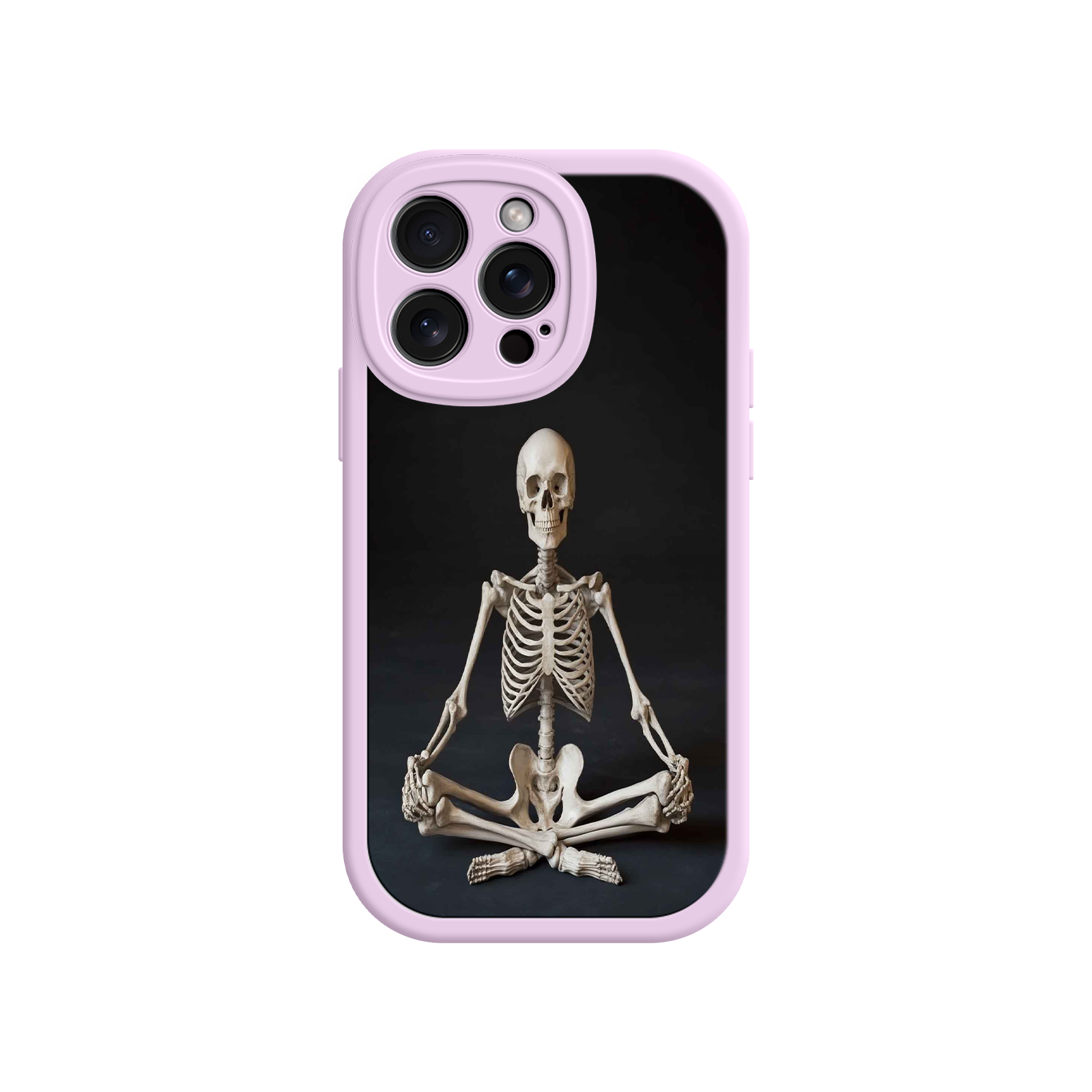 Meditating Skeleton iPhone 17 Case – Gothic Skelly Yoga Art, Anatomical Design, Spiritual Aesthetic