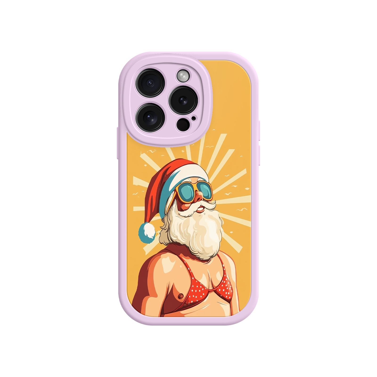 Christmas Shopify phone case with tropical Santa artwork
